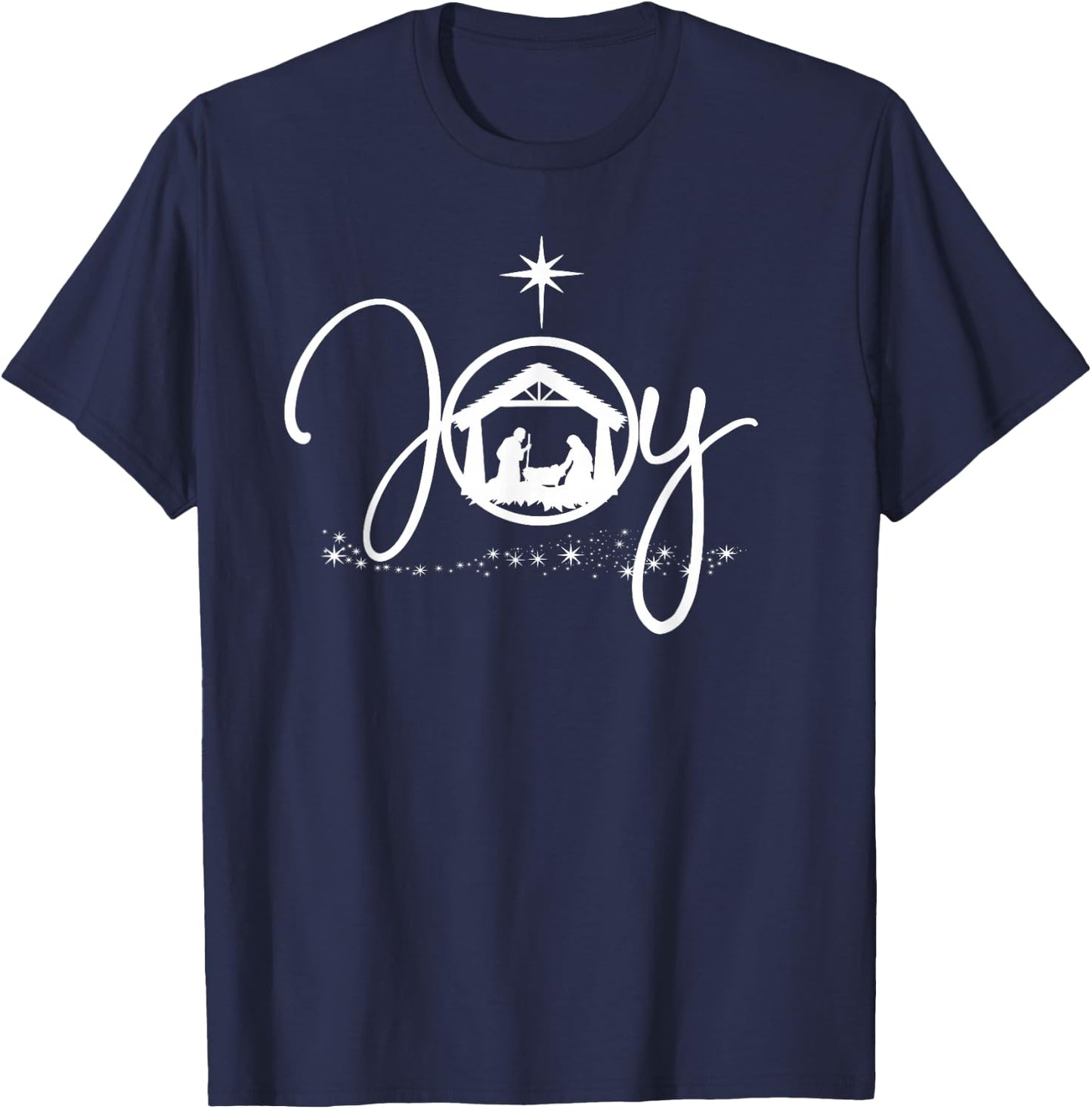 Christian Christmas Joy Jesus Nativity Scene Faith Gift,Short Sleeve T-Shirt - T-Shirt | Navy