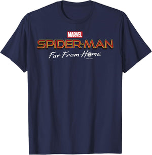 Marvel Spider-Man Far From Home Movie Title Logo T-Shirt - T-Shirt | Navy