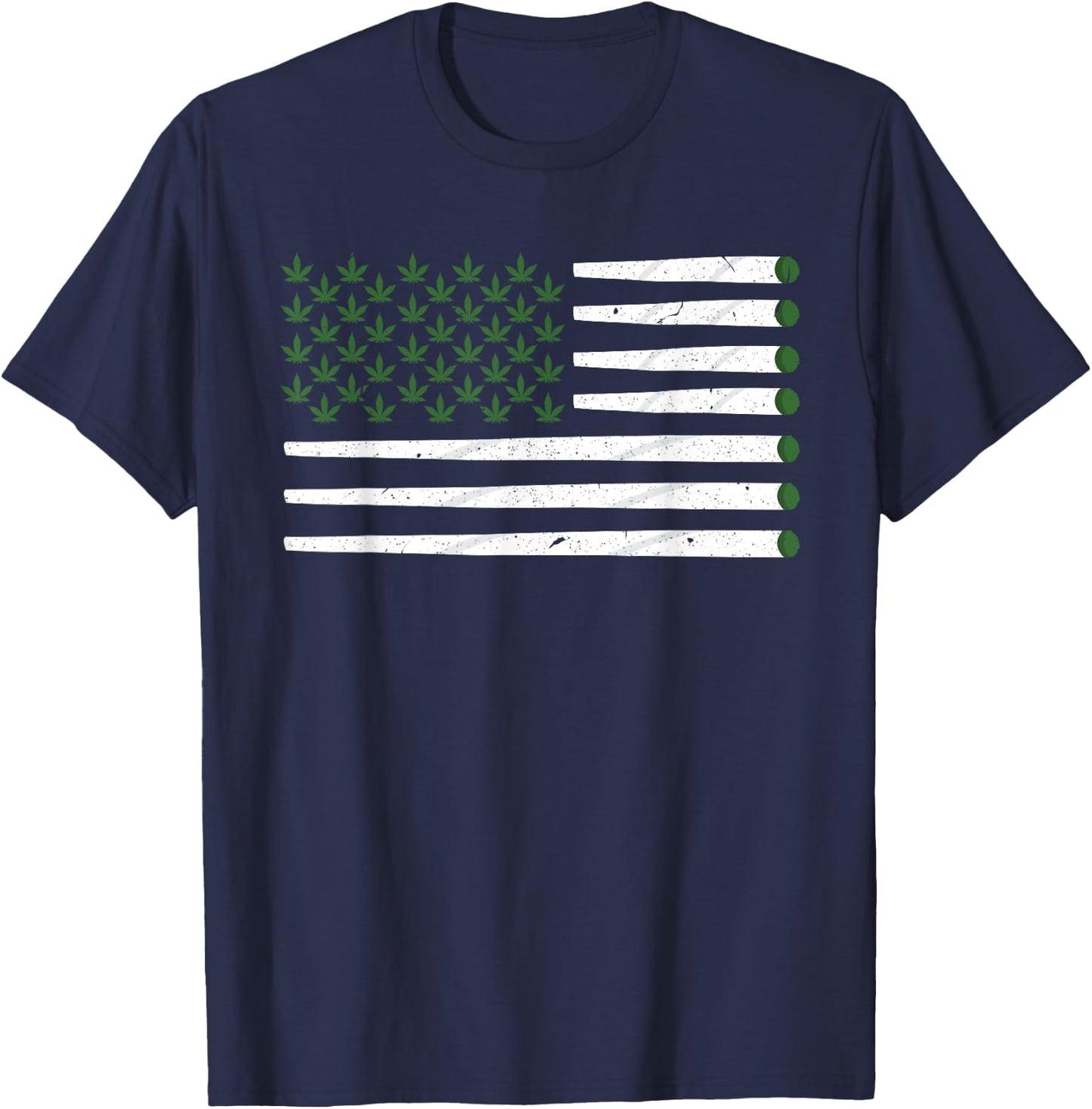 Weed Cannabis Patriot Joint American Flag Marijuana Gift Men T-Shirt - T-Shirt | Navy