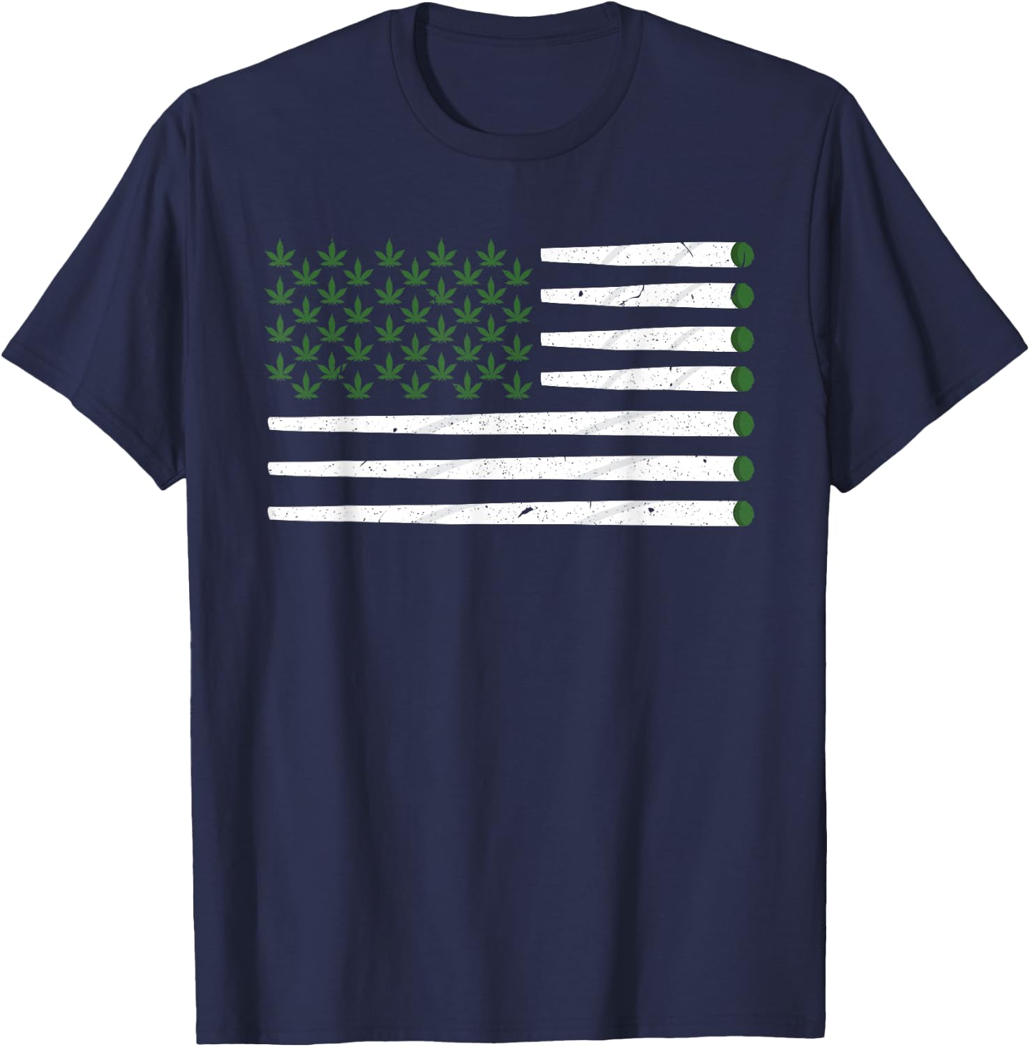 Weed Cannabis Patriot Joint American Flag Marijuana Gift Men T-Shirt - T-Shirt | Navy