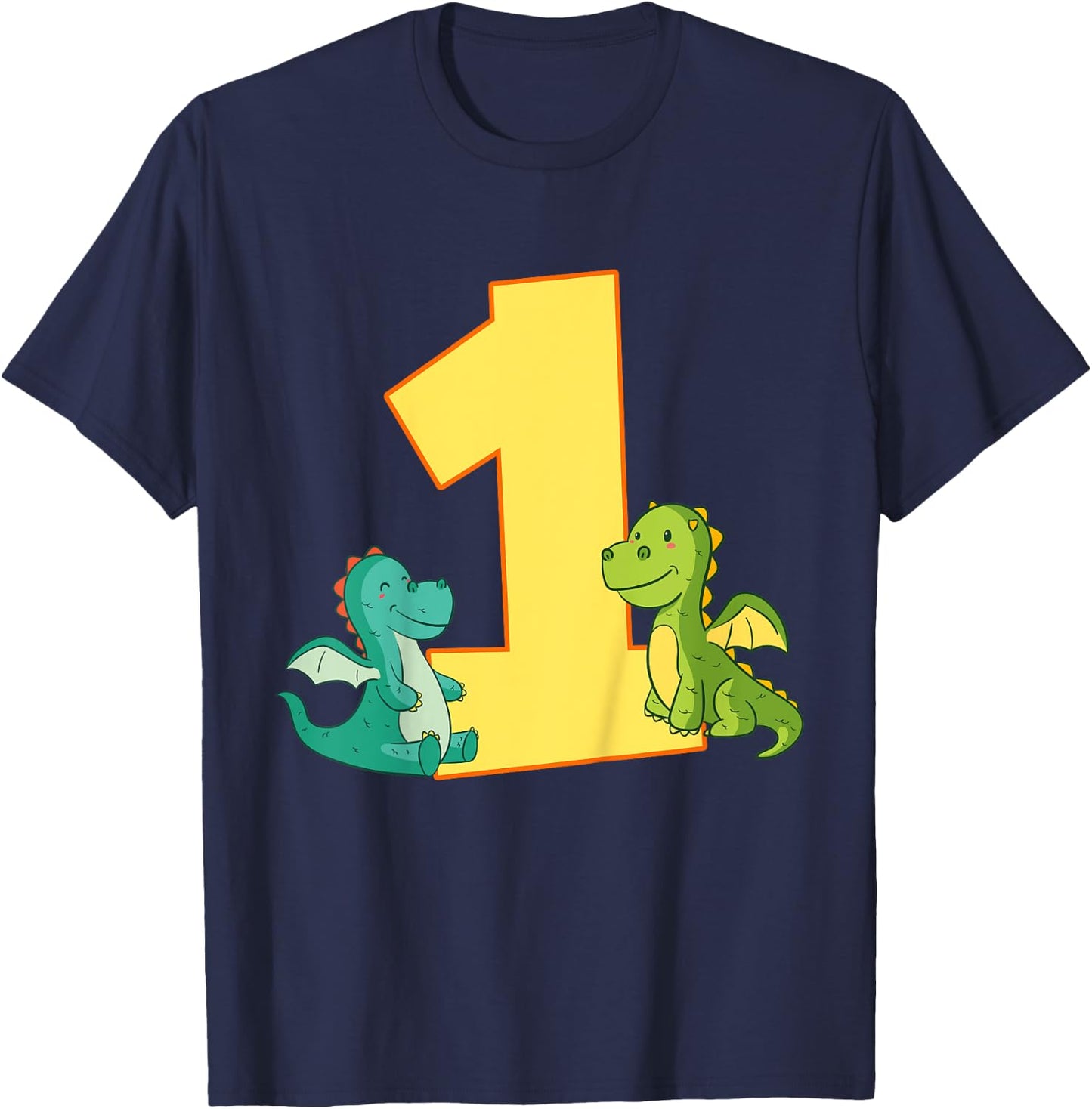 Kids 1st Birthday Dragon Shirt 1 Year Boys Dragon Gift T-Shirt - T-Shirt | Navy