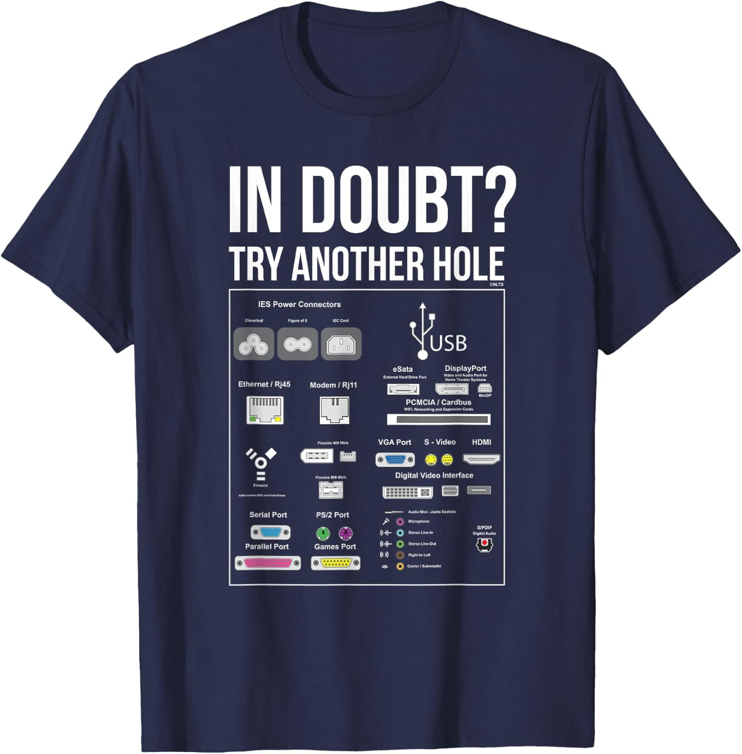 When in Doubt, try Another Hole Funny Humor T-Shirt - T-Shirt | Navy