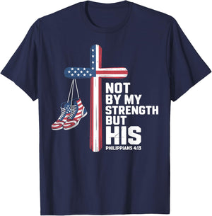 Youth Christian Wrestling American Flag US Patriotic Jesus T-Shirt - T-Shirt | Navy