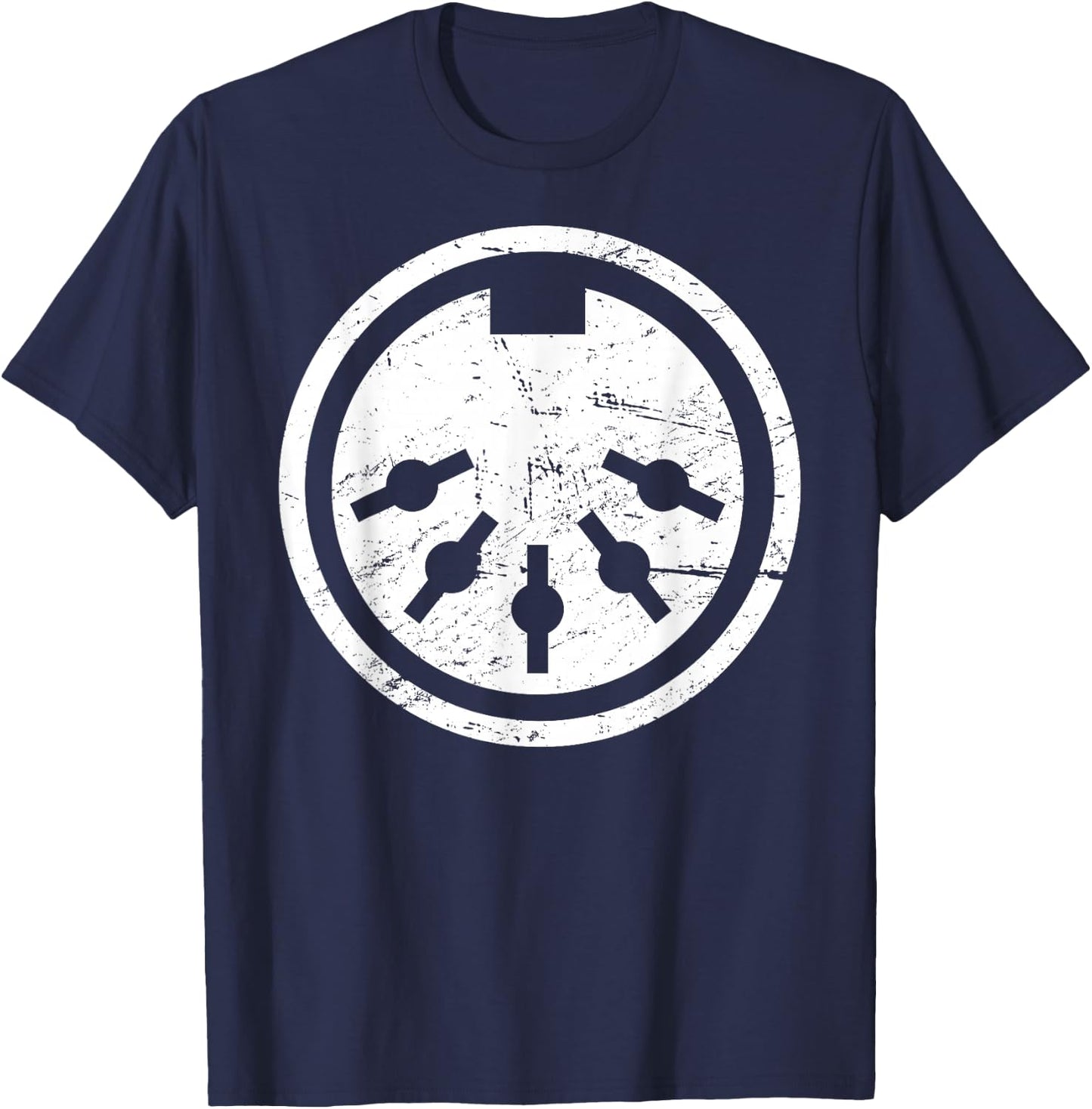 Distressed MIDI Cable Synthesizer T-Shirt - T-Shirt | Navy