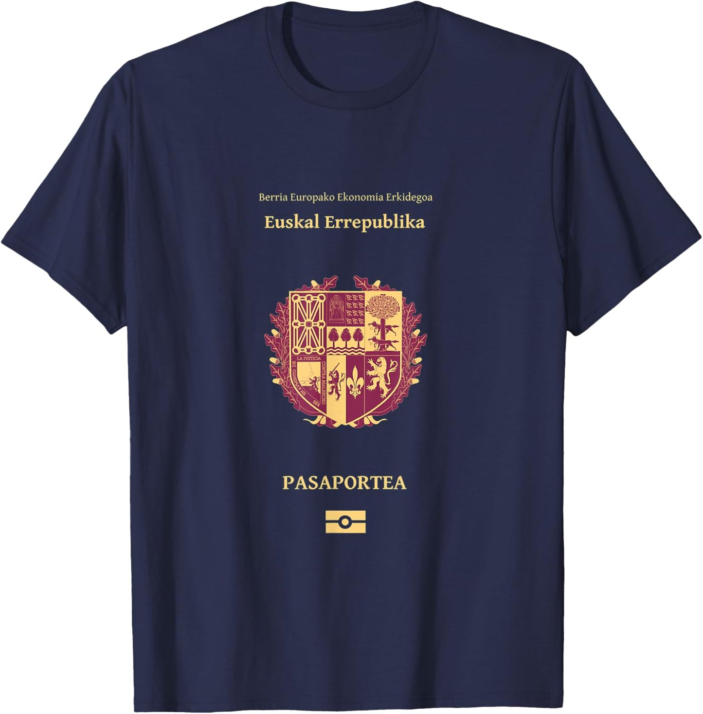 Pais Vasco Pasaporte (la independencia) Euskal Herr T-Shirt - T-Shirt | Navy