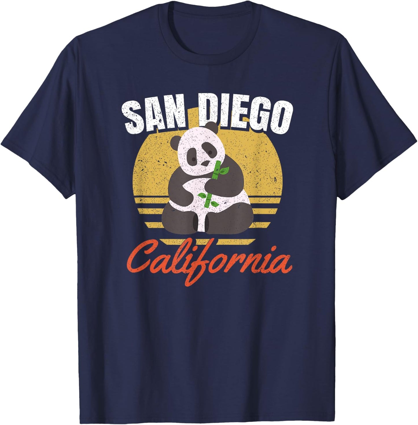 San Diego Shirt-Retro Panda Zoo-California State T Shirt T-Shirt - T-Shirt | Navy