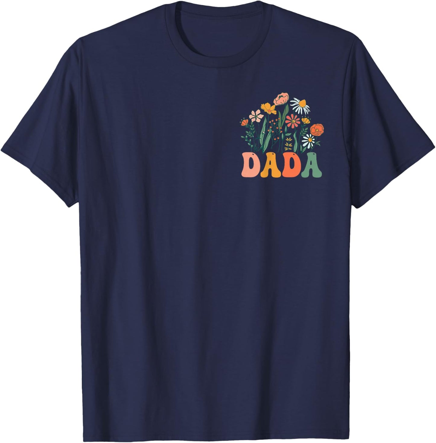 Dada Wild One Wildflower 1st Birthday Girl Family Party T-Shirt - T-Shirt | Navy