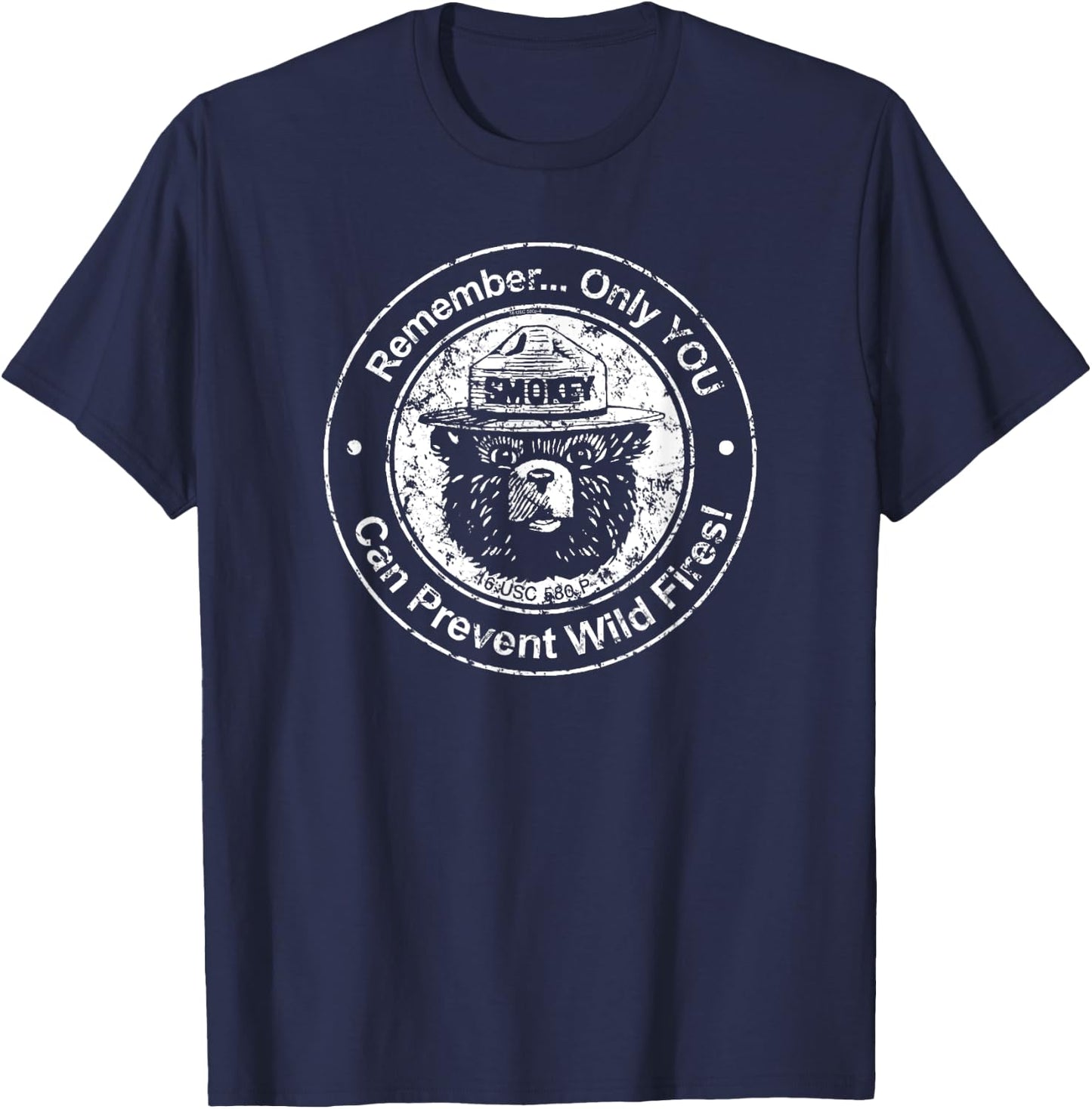 Smokey Bear Only You Seal T-Shirt - T-Shirt | Navy