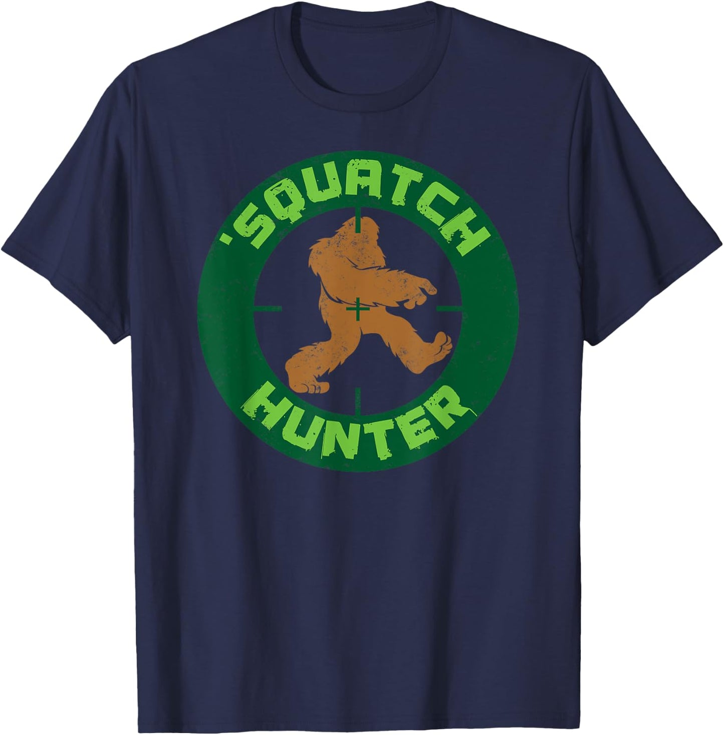 Squatch Hunter , Funny Sasquach Bigfoot Hunting T-Shirt - T-Shirt | Navy