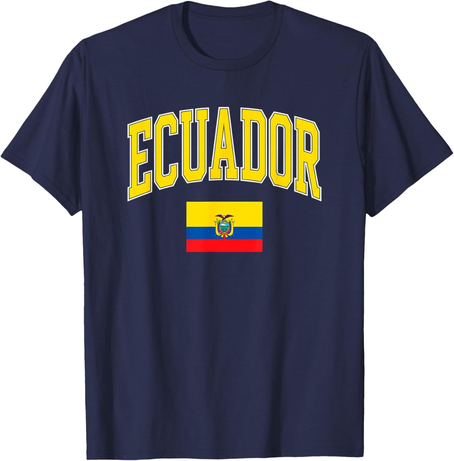 Ecuador Flag Vintage Distressed Graphic Design T-Shirt - T-Shirt | Navy