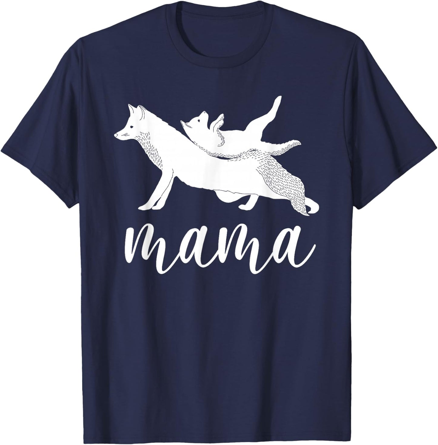 Mama Wolf & Baby Wolf Love for Mom and Kids - Mothers Day T-Shirt - T-Shirt | Navy
