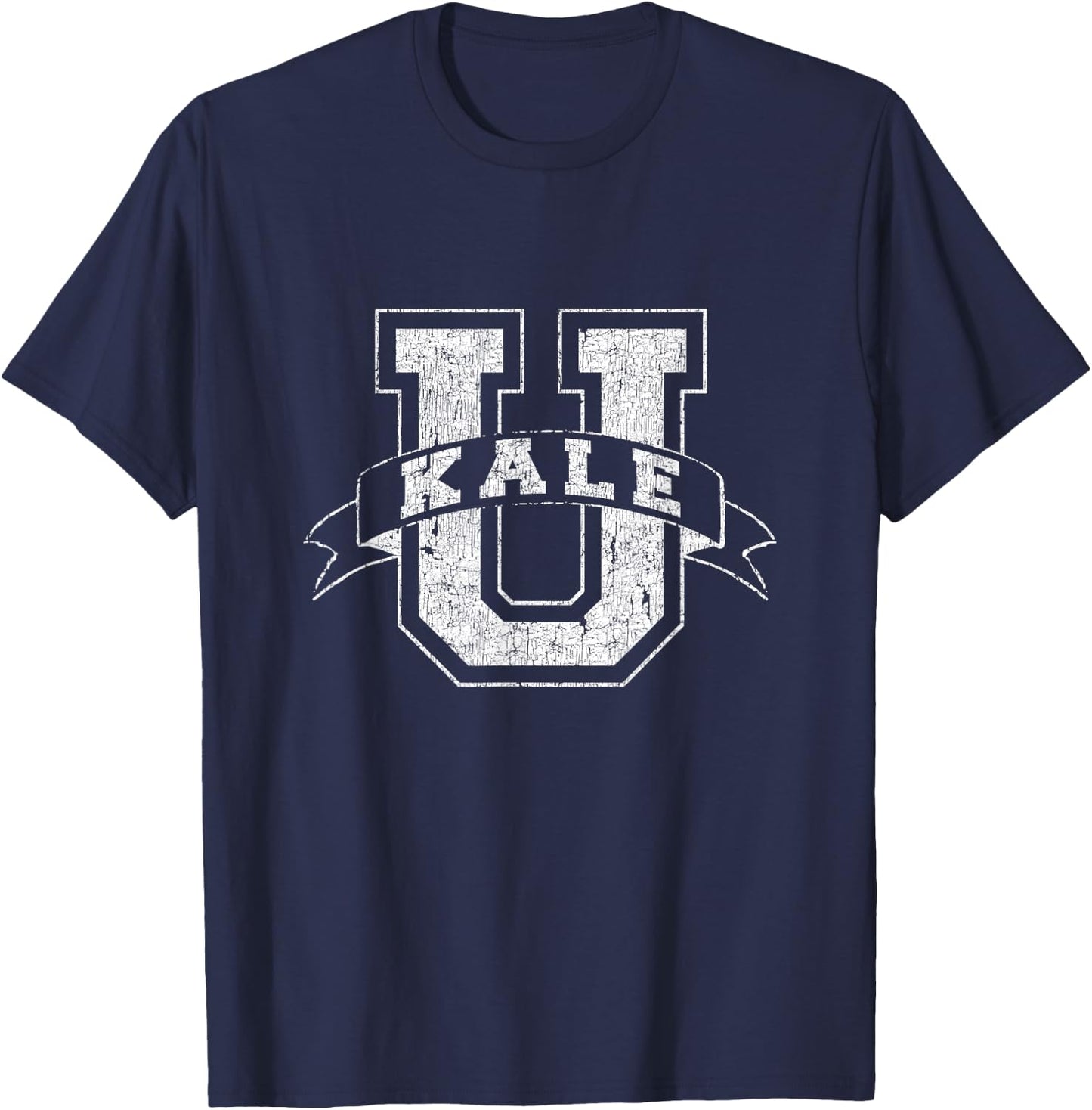 Kale U - Funny Vegan Novelty College T-Shirt - T-Shirt | Navy