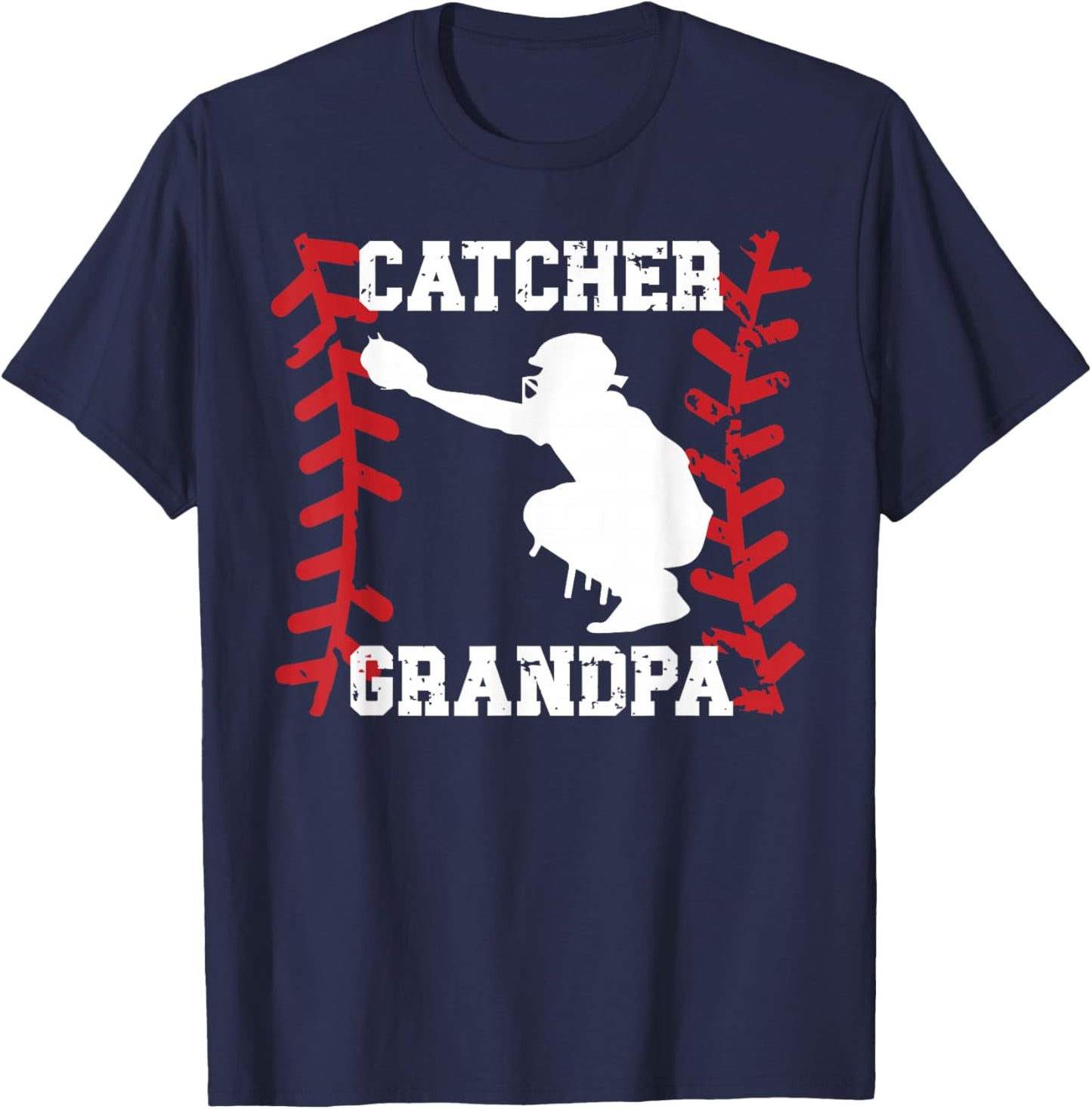 Baseball Catcher Grandpa Baseball Catcher Grandfather T-Shirt - T-Shirt | Navy