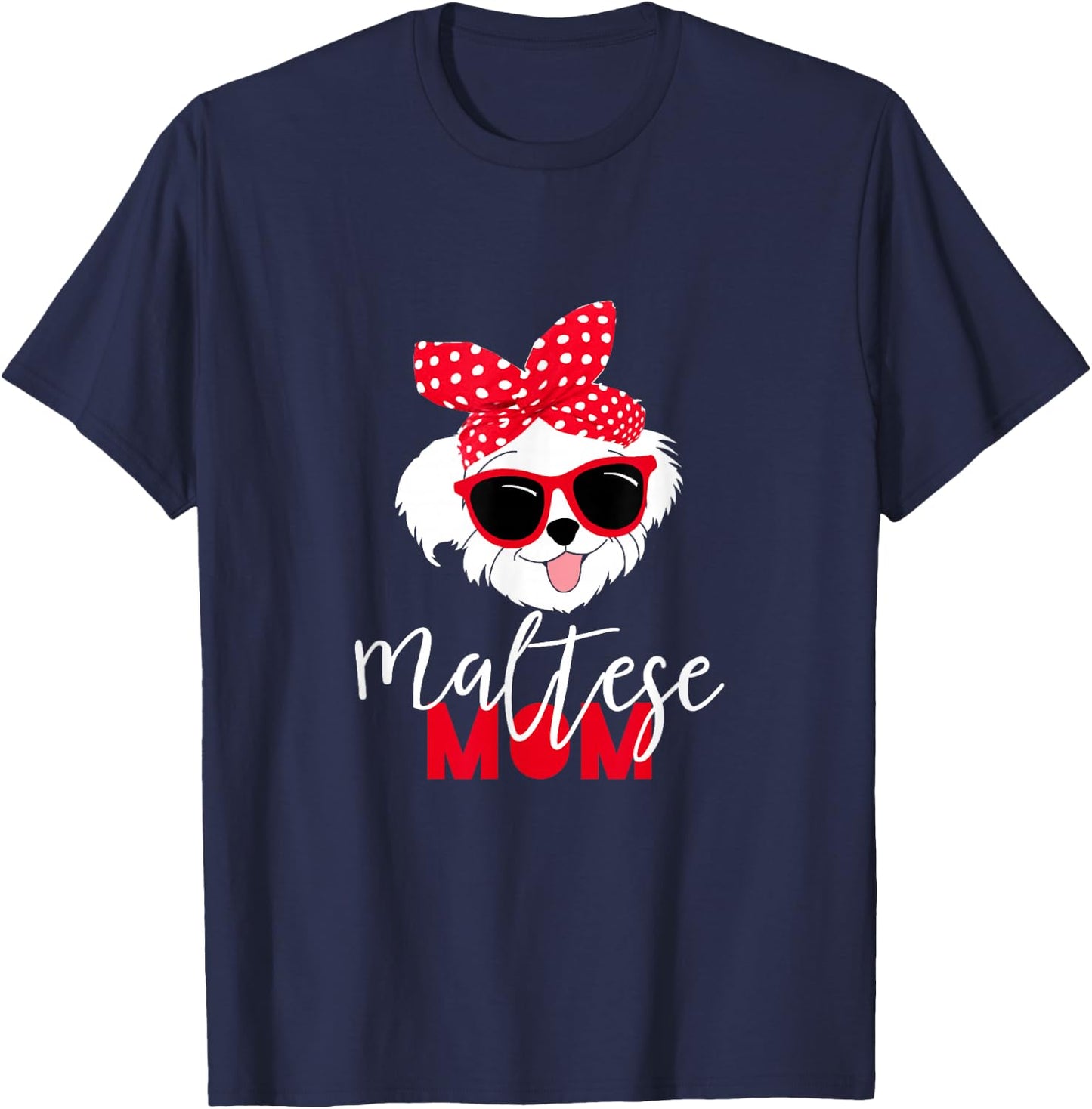 Dog Lovers T Shirt Maltese Mom Fur Mama Shirt Men Women Kids T-Shirt - T-Shirt | Navy