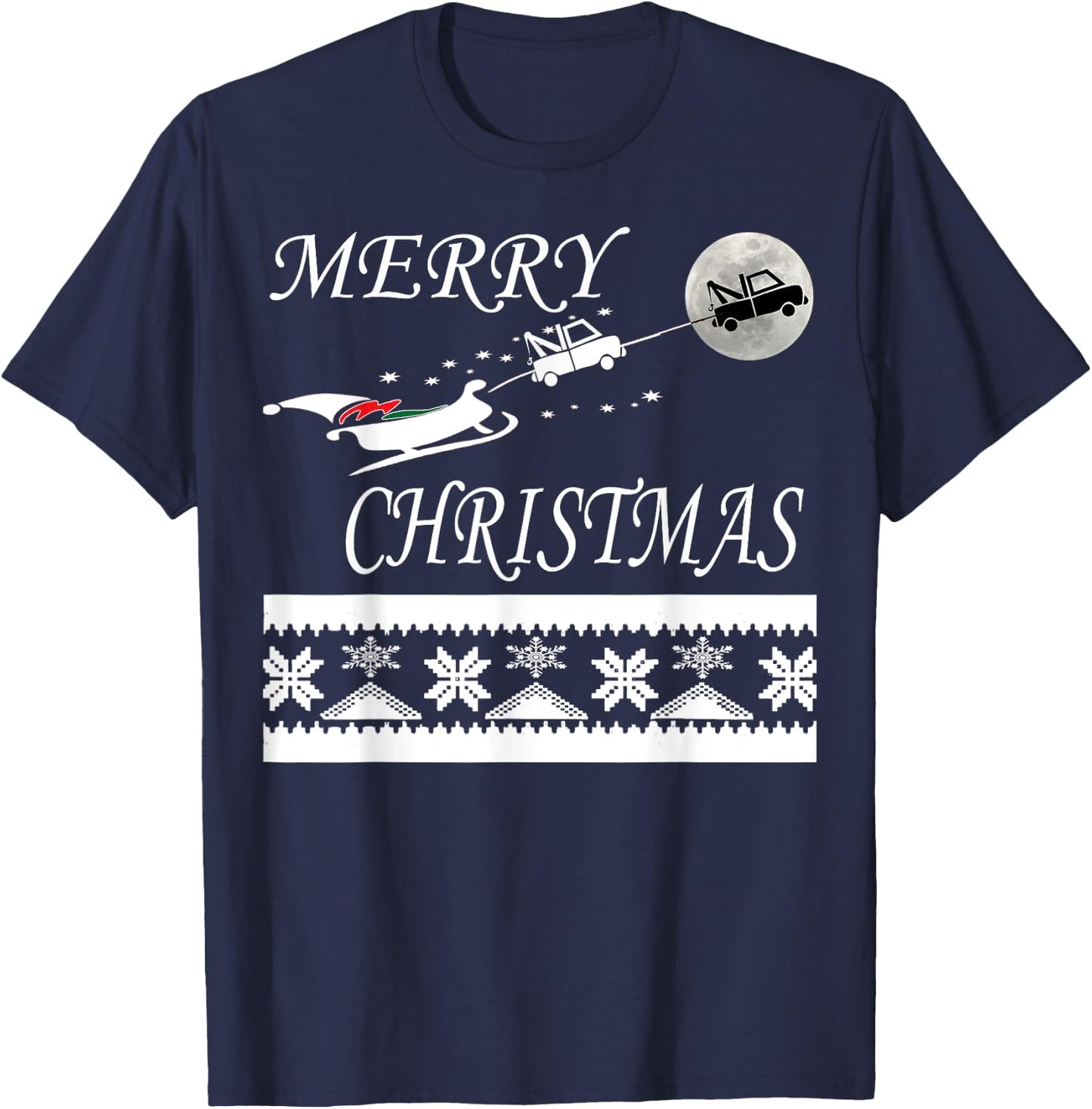 Funny Tow Truck Driver Christmas T Shirt Gift Repo Man T-Shirt - T-Shirt | Navy