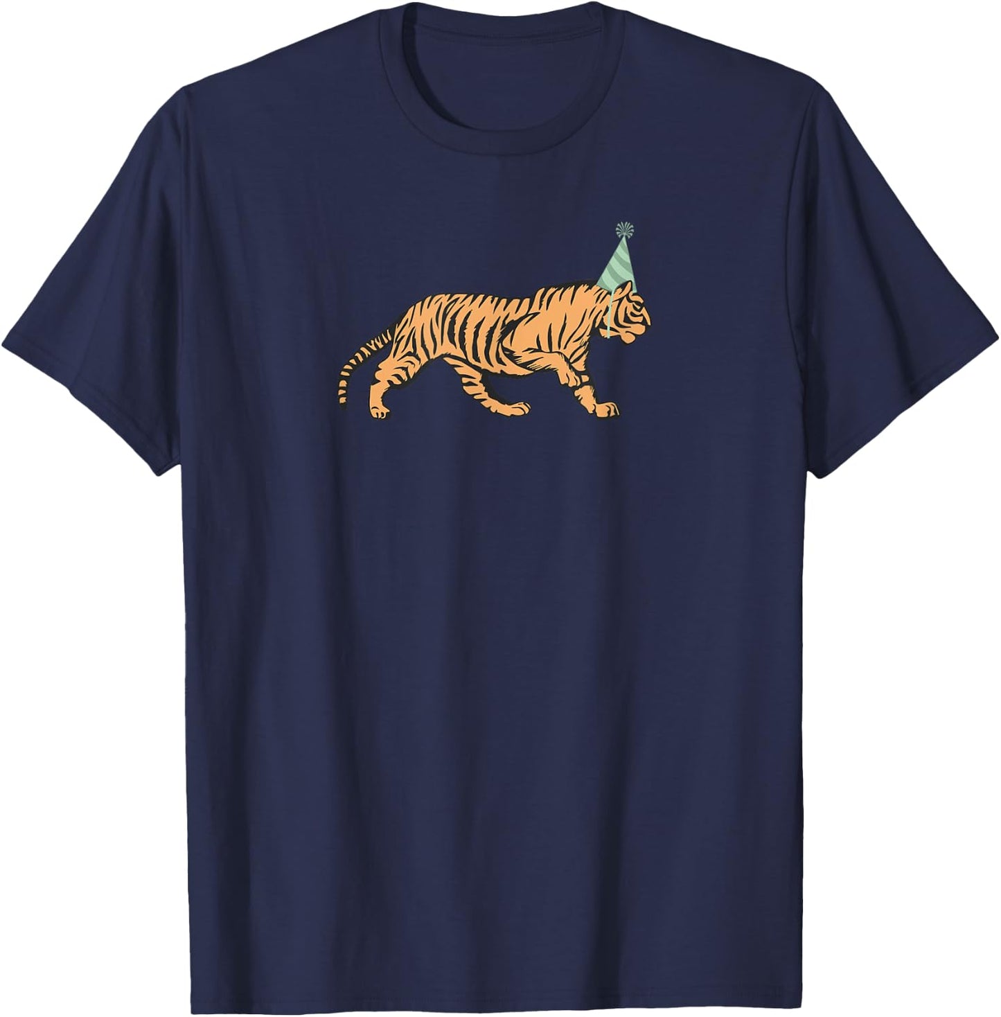 Tiger Birthday , Tiger Animal Kids Birthday Shirt T-Shirt - T-Shirt | Navy