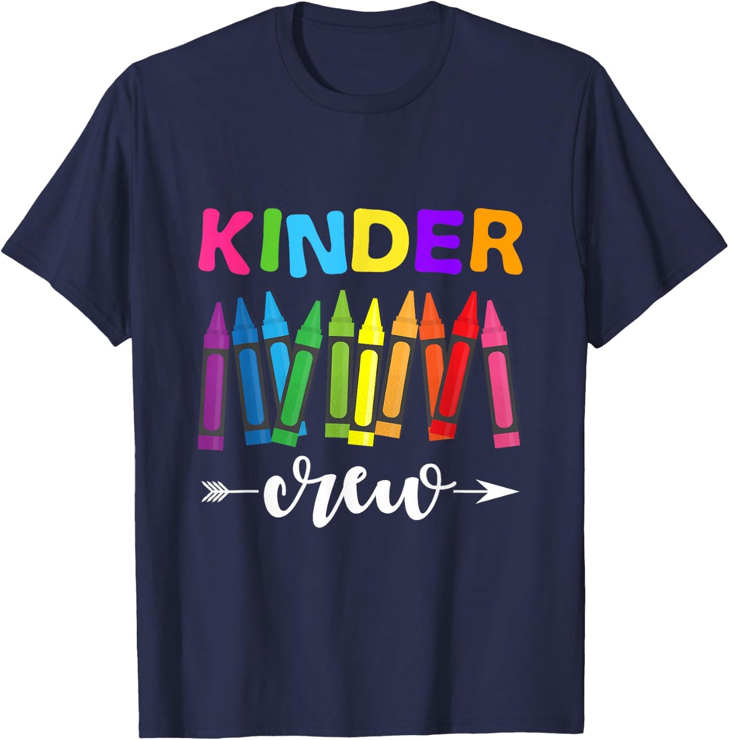 Kinder Crew Kindergarten Teacher 1st Day of School T-Shirt - T-Shirt | Navy