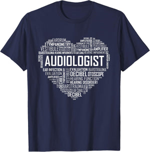 Audiologist Love Audiology Hearing Month BHSM Graduate T-Shirt - T-Shirt | Navy