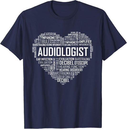 Audiologist Love Audiology Hearing Month BHSM Graduate T-Shirt - T-Shirt | Navy