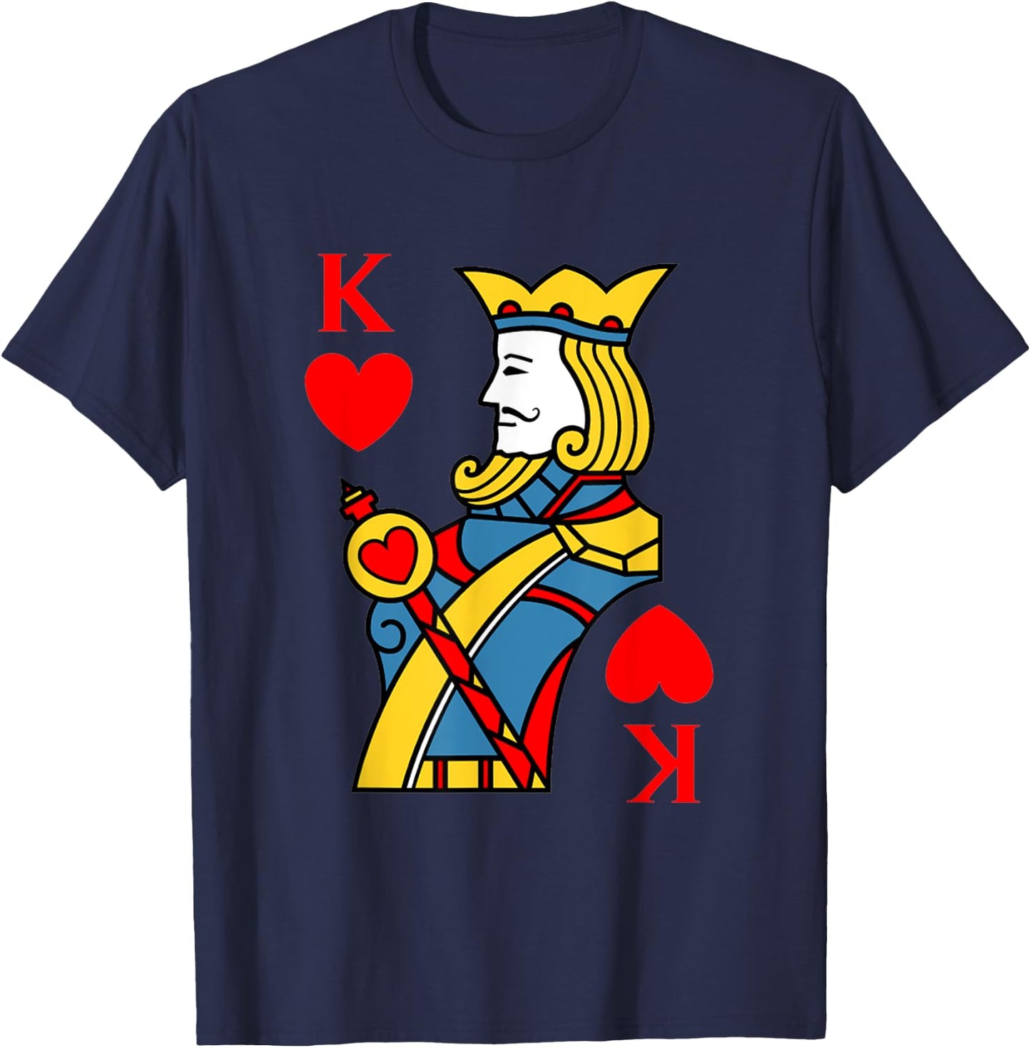 King of Hearts Playing Card Costume Halloween Deck of Cards T-Shirt - T-Shirt | Navy