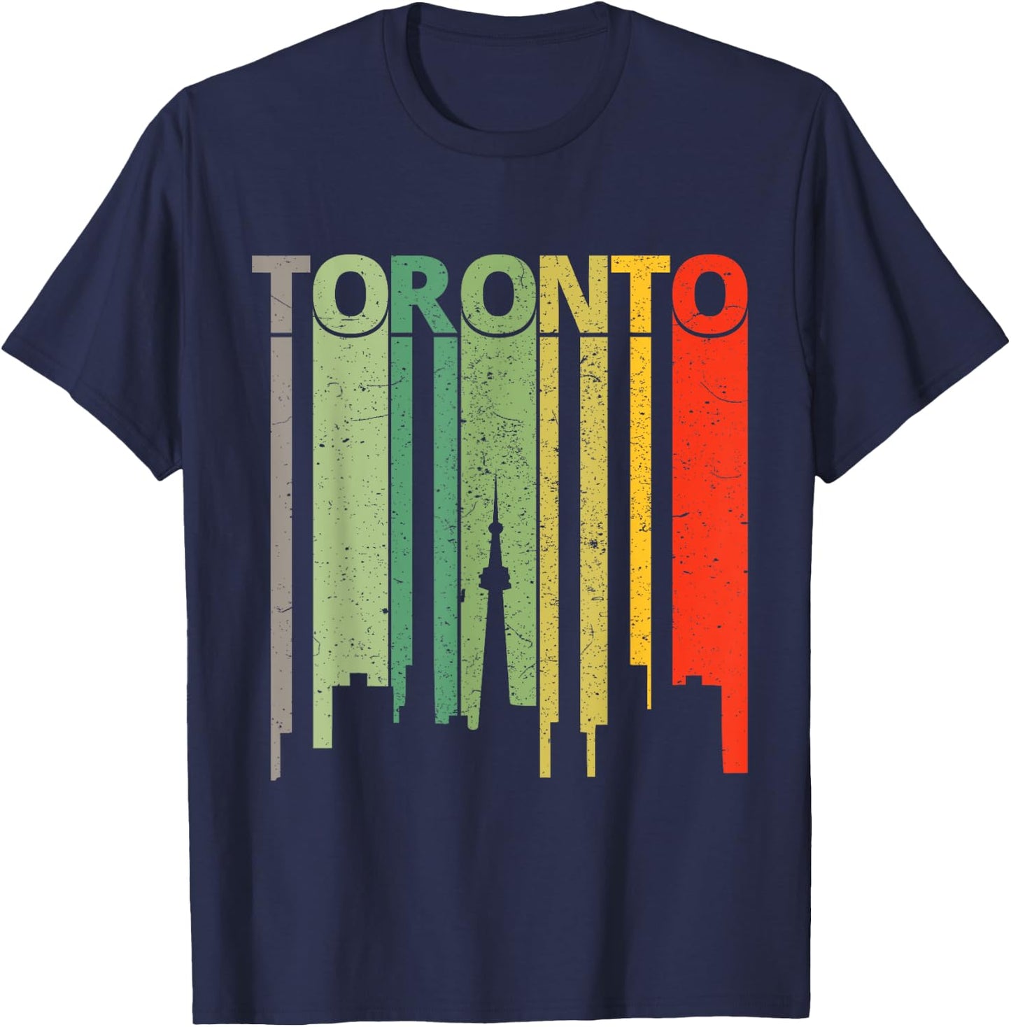 Toronto Skyline Retro Toronto T-Shirt - T-Shirt | Navy
