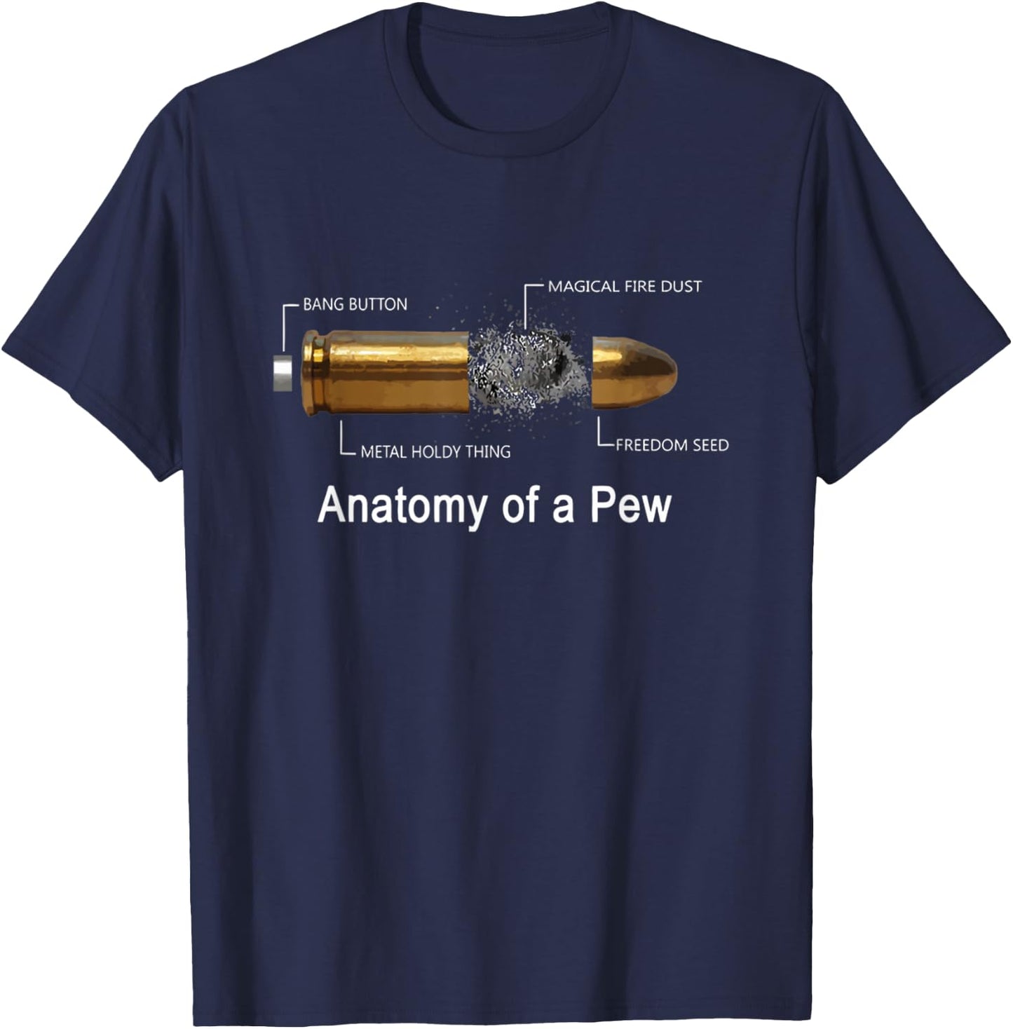 Anatomy Of A Pew Labeled T-Shirt - T-Shirt | Navy