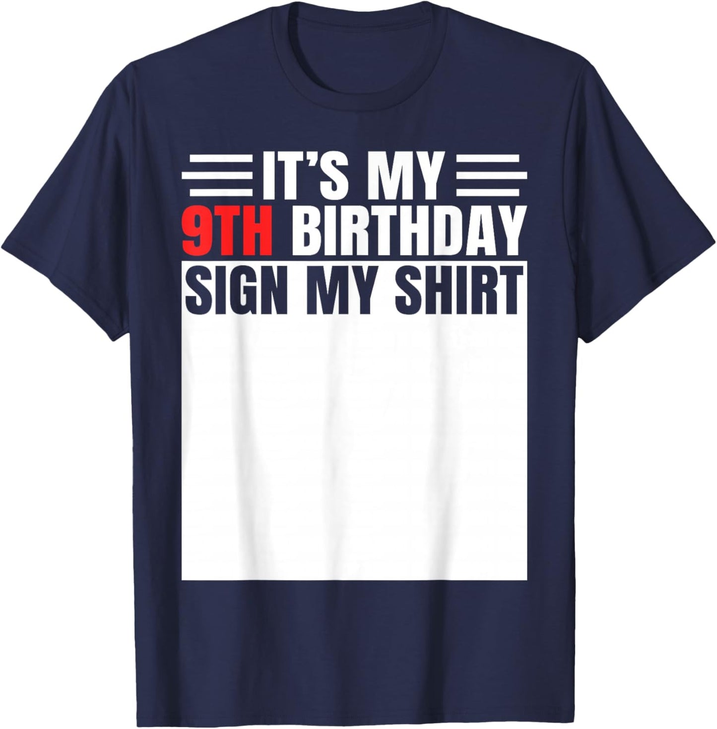 It's My 9th Birthday Funny 9 Year Old Bday Boys Girls T-Shirt - T-Shirt | Navy