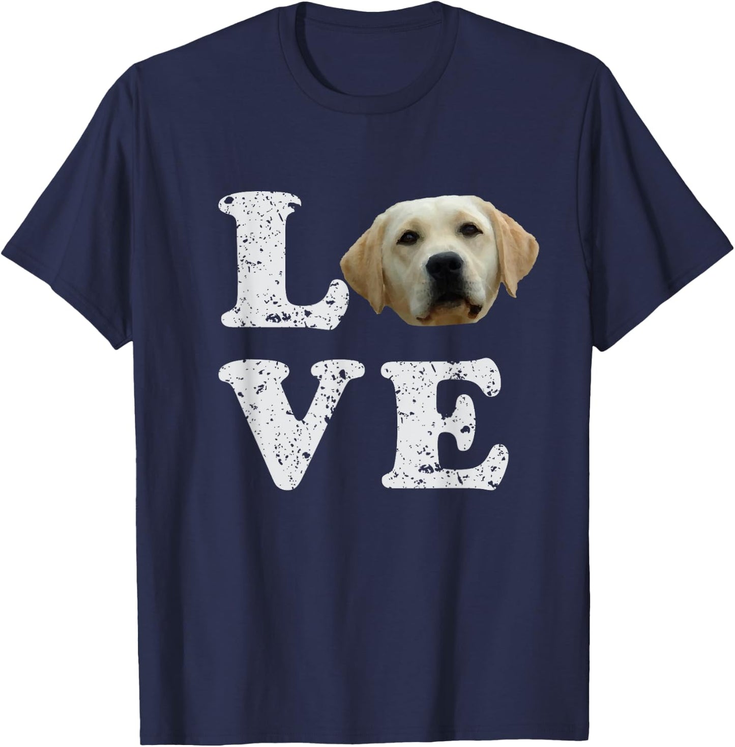 I Love My Yellow Lab | Labrador Retriever Dog T-Shirt - T-Shirt | Navy