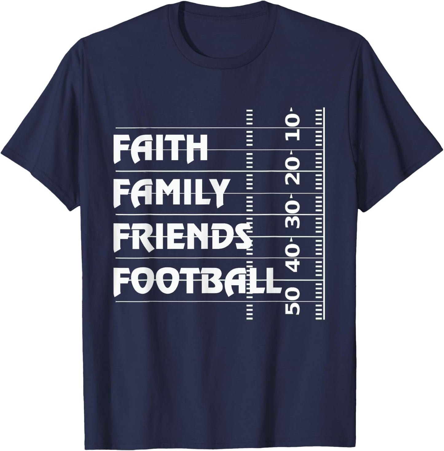 Faith Family Friends Football T-Shirt - T-Shirt | Navy
