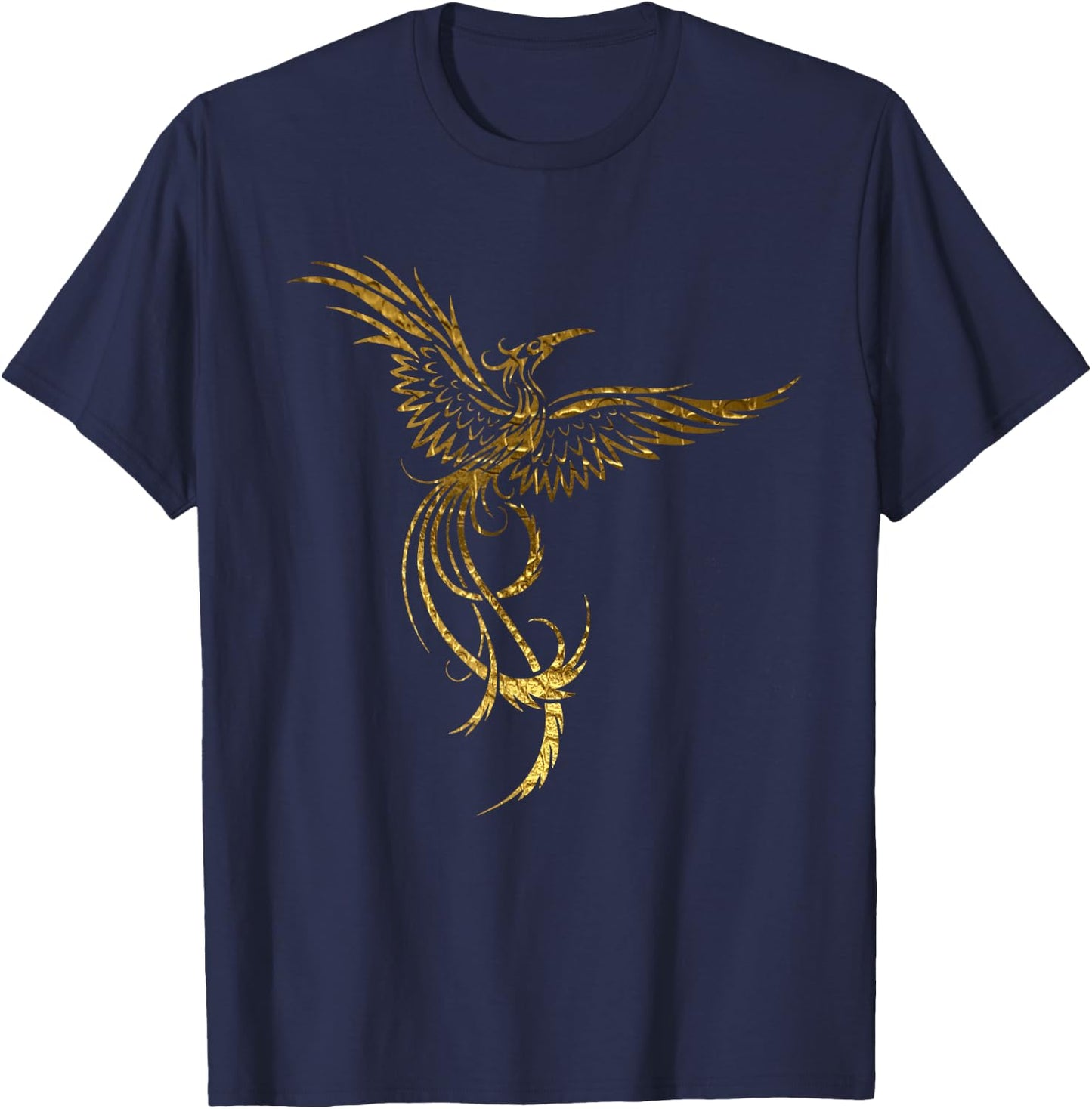 Golden Yellow Phoenix - Gold, Yellow & Brown Tones T-Shirt - T-Shirt | Navy
