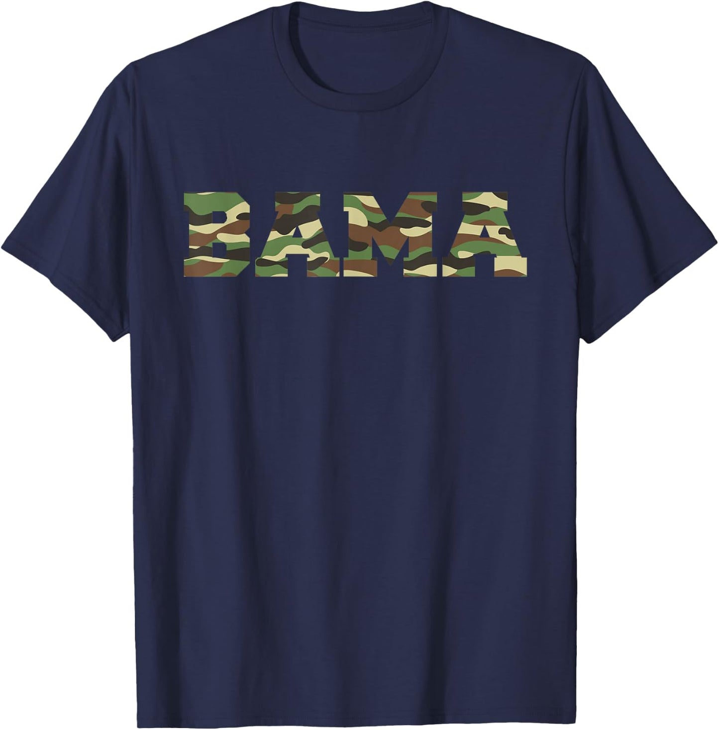 ALABAMA Pride Bold Green Camouflage College Sports Font T-Shirt - T-Shirt | Navy