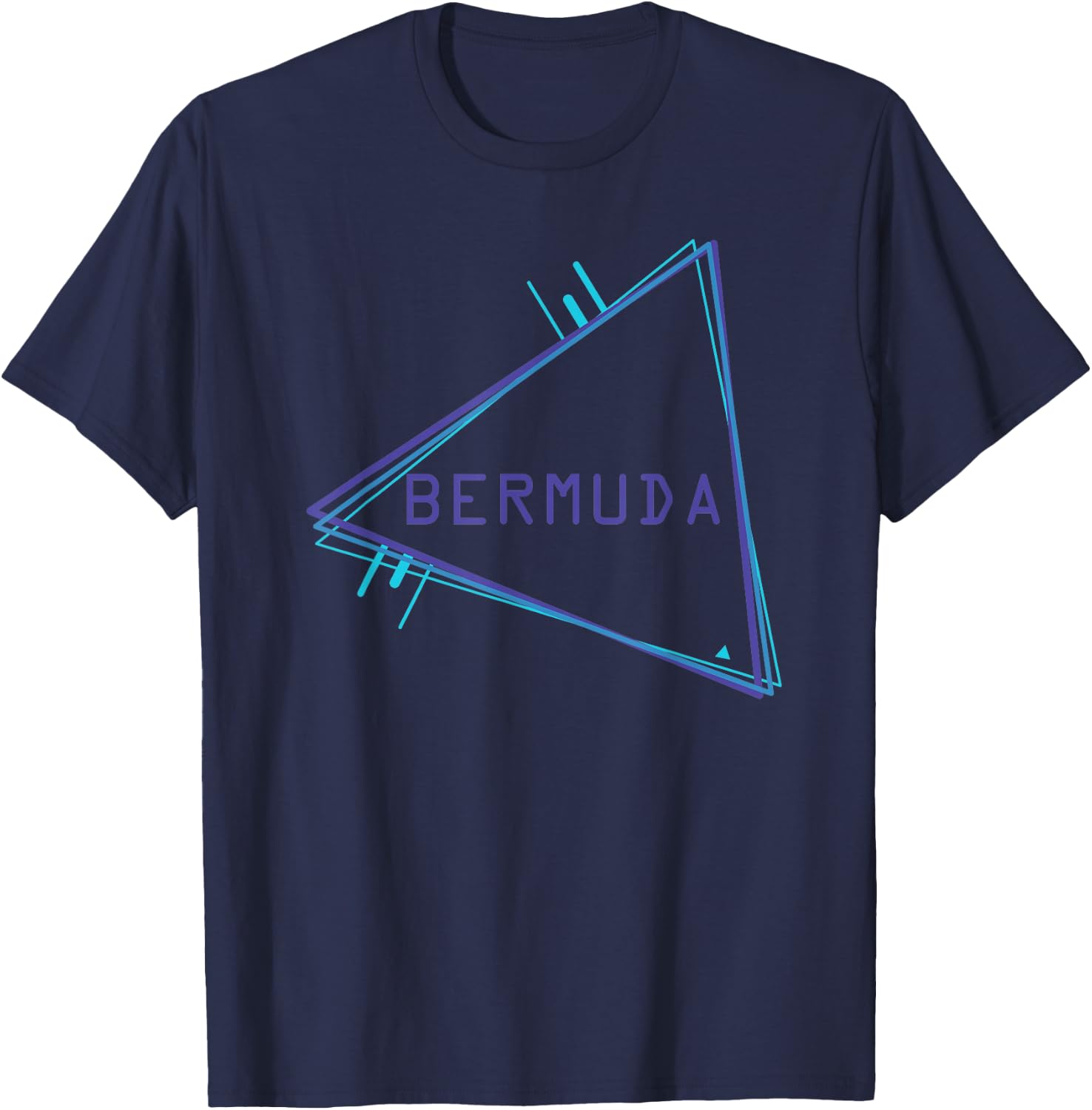Bermuda - Blue Triangle - Souvenir T-Shirt - T-Shirt | Navy