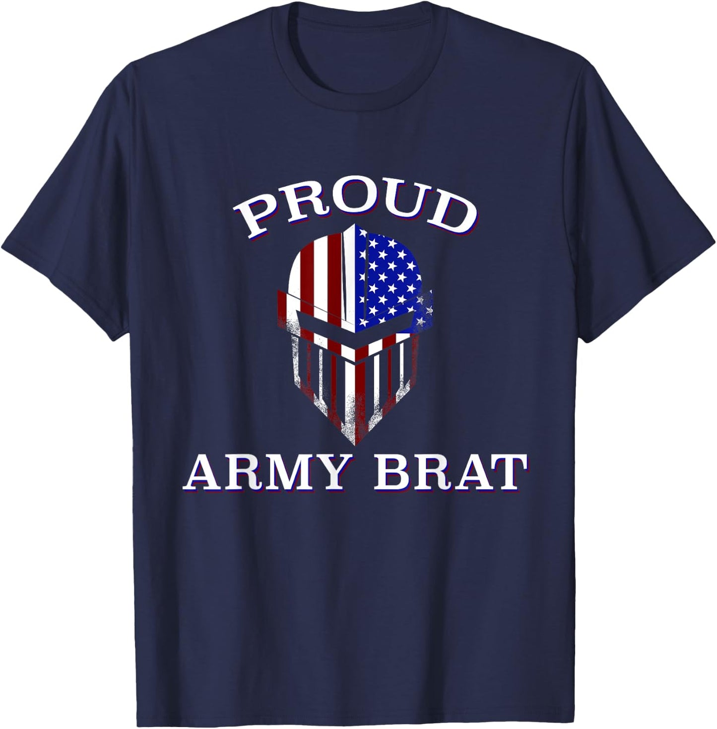 Proud Army Brat - American Flag Knight T-Shirt - T-Shirt | Navy