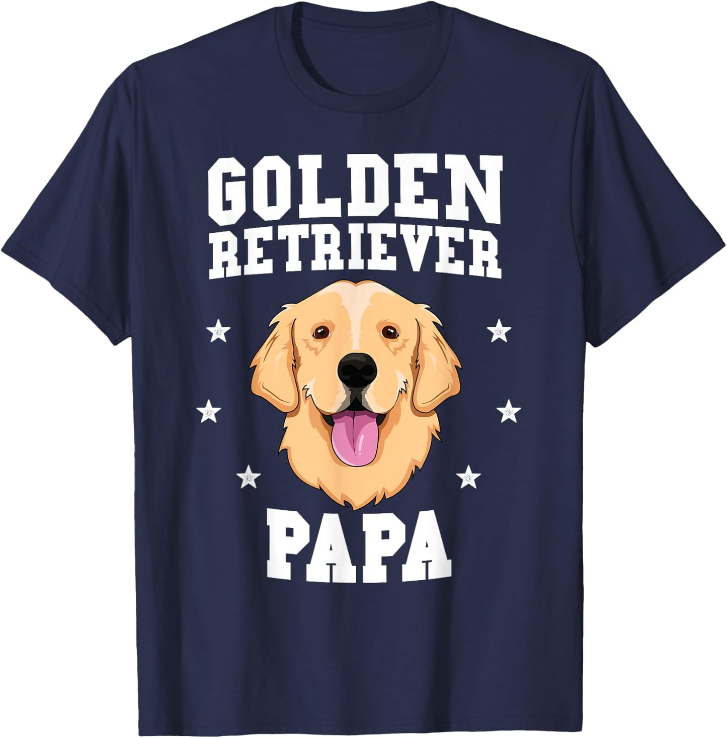 Golden Retriever Papa Grandpa Dog Pet Owner T-Shirt - T-Shirt | Navy