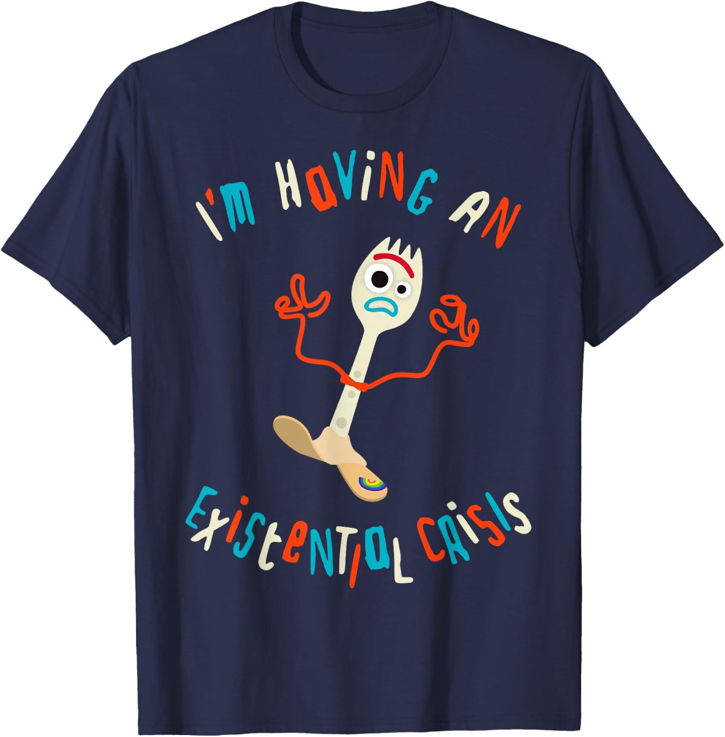 Disney Pixar Toy Story 4 Forky Existential Crisis T-Shirt - T-Shirt | Navy