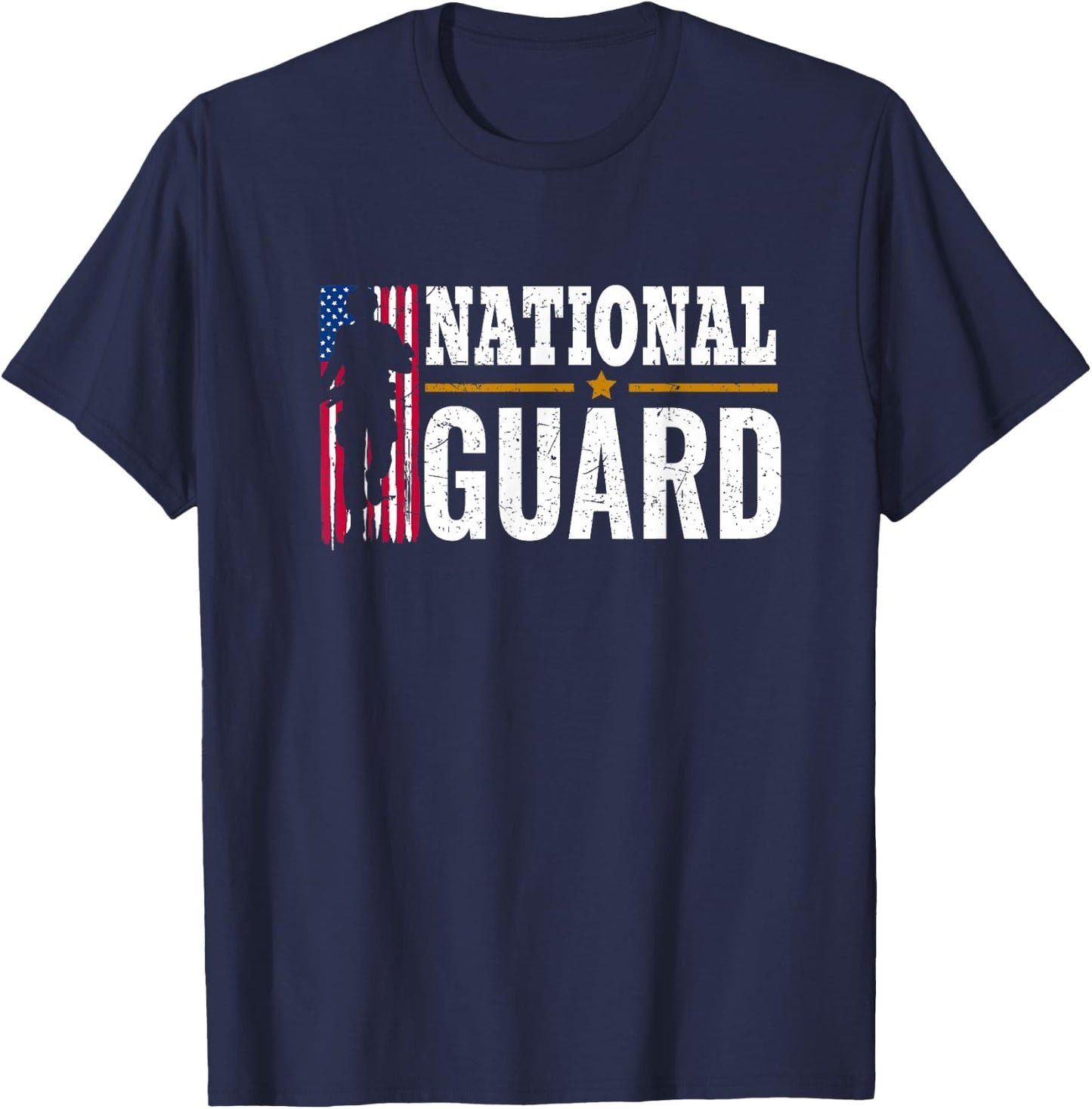 National Guard American Flag Proud T-Shirt - T-Shirt | Navy