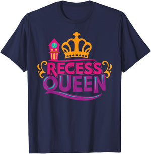 Recess Queen Back To School Student Girl Gift 1st 2nd Grade T-Shirt - T-Shirt | Navy