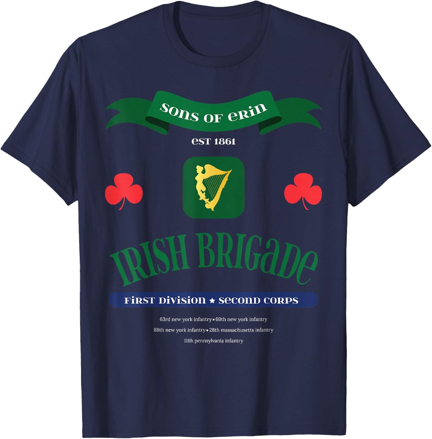 Irish Brigade American Civil War T-Shirt - T-Shirt | Navy