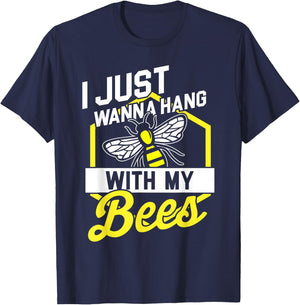 Hang with my Bees - Beekeeper & Beekeeping Gift T-Shirt - T-Shirt | Navy