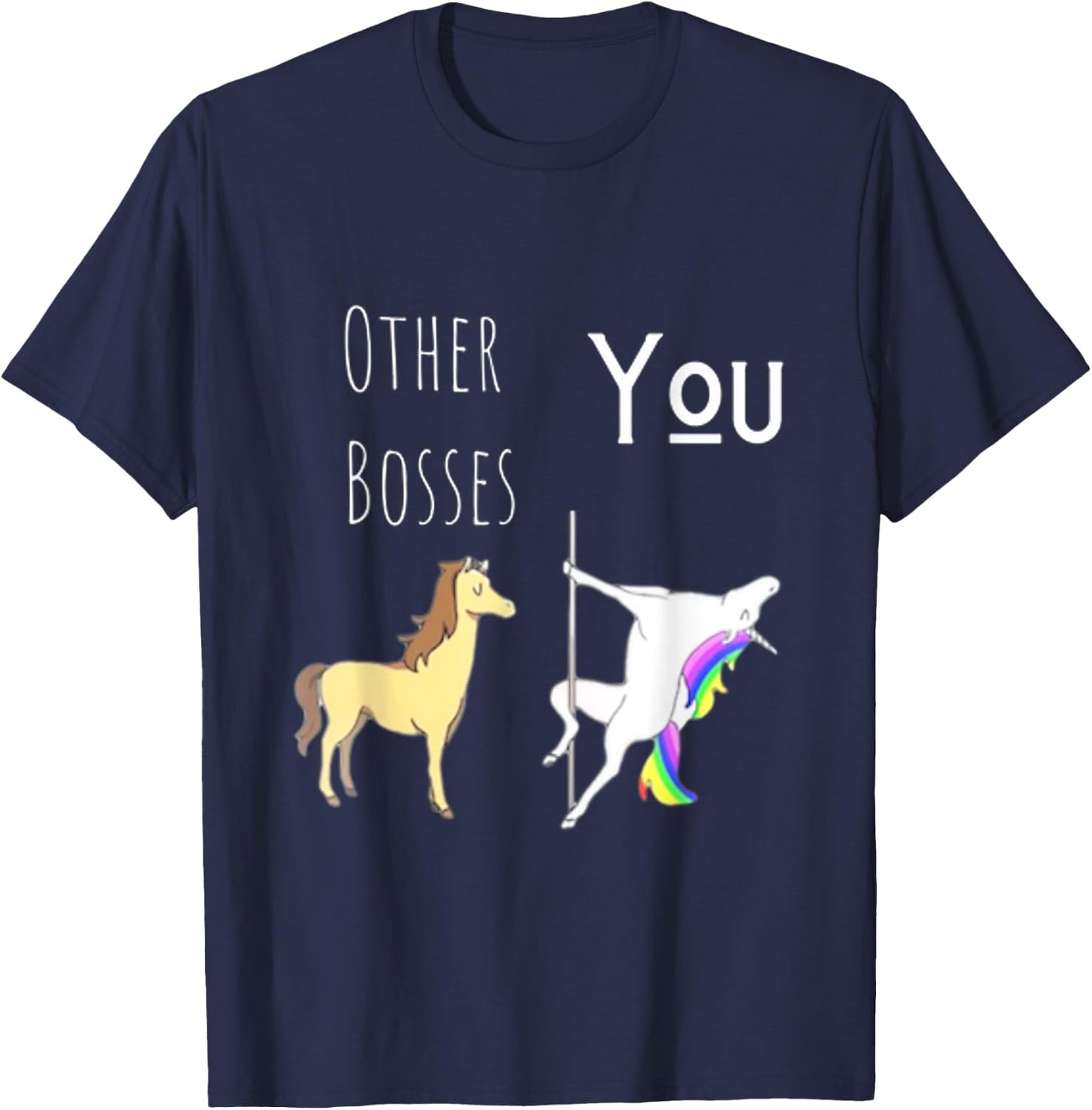 Funny Boss Gifts Fun Unicorn T-Shirt - T-Shirt | Navy
