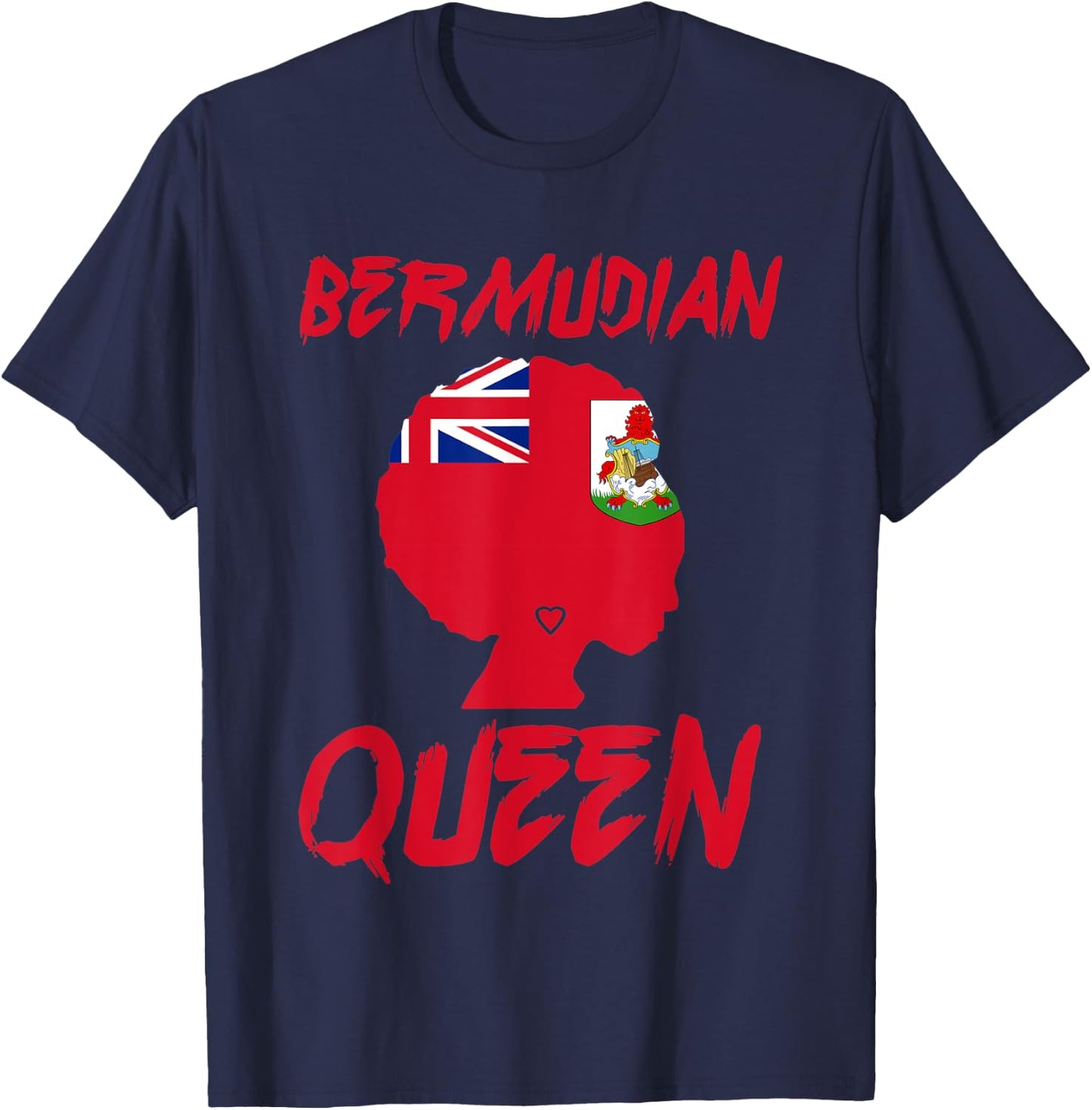 Bermudian Queen Bermuda Flag Afro Pride Proud Culture Pride T-Shirt - T-Shirt | Navy