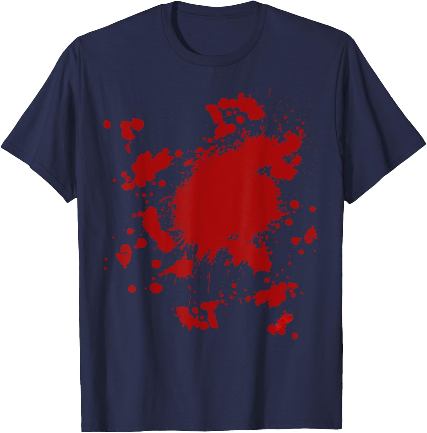 Fake Blood Splatter Shirt Gag Fancy Dress Men Women T-Shirt - T-Shirt | Navy