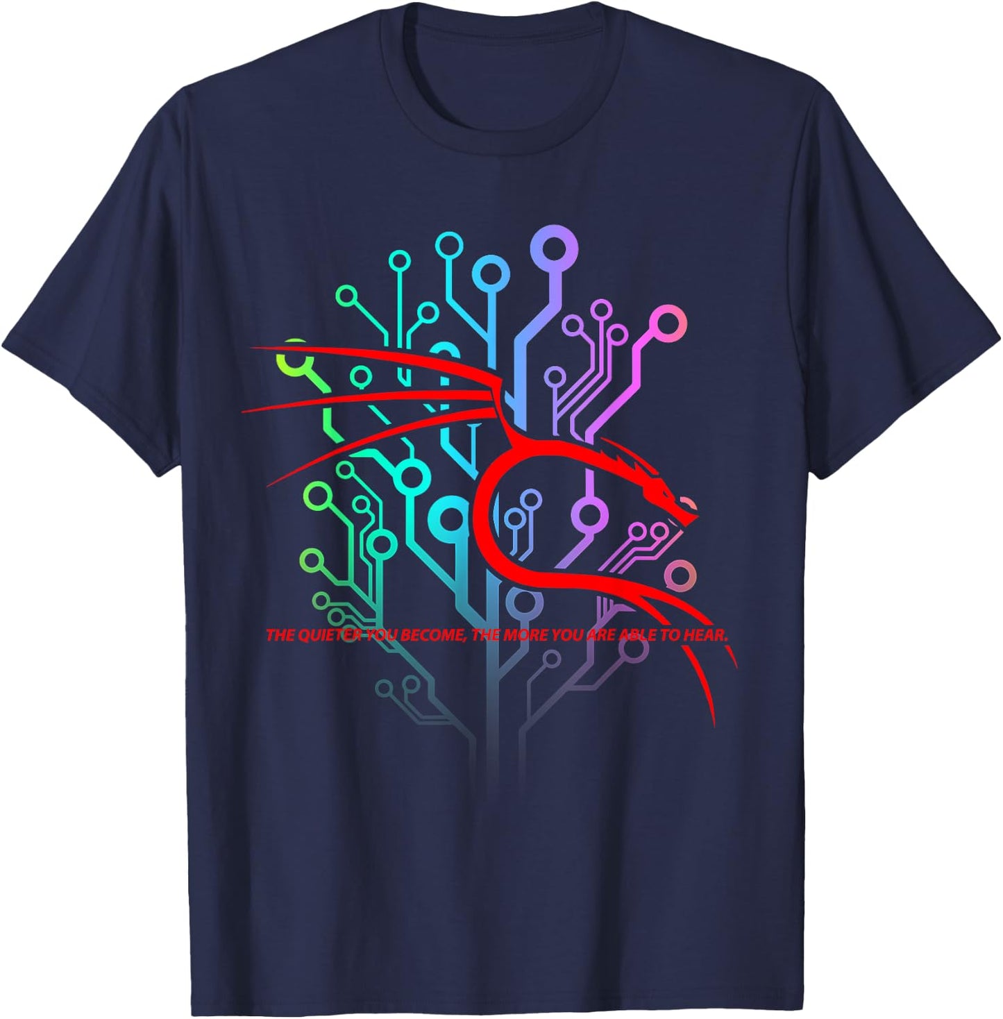 Backtrack Kali Linux design with Dragon and Tagline T-Shirt - T-Shirt | Navy