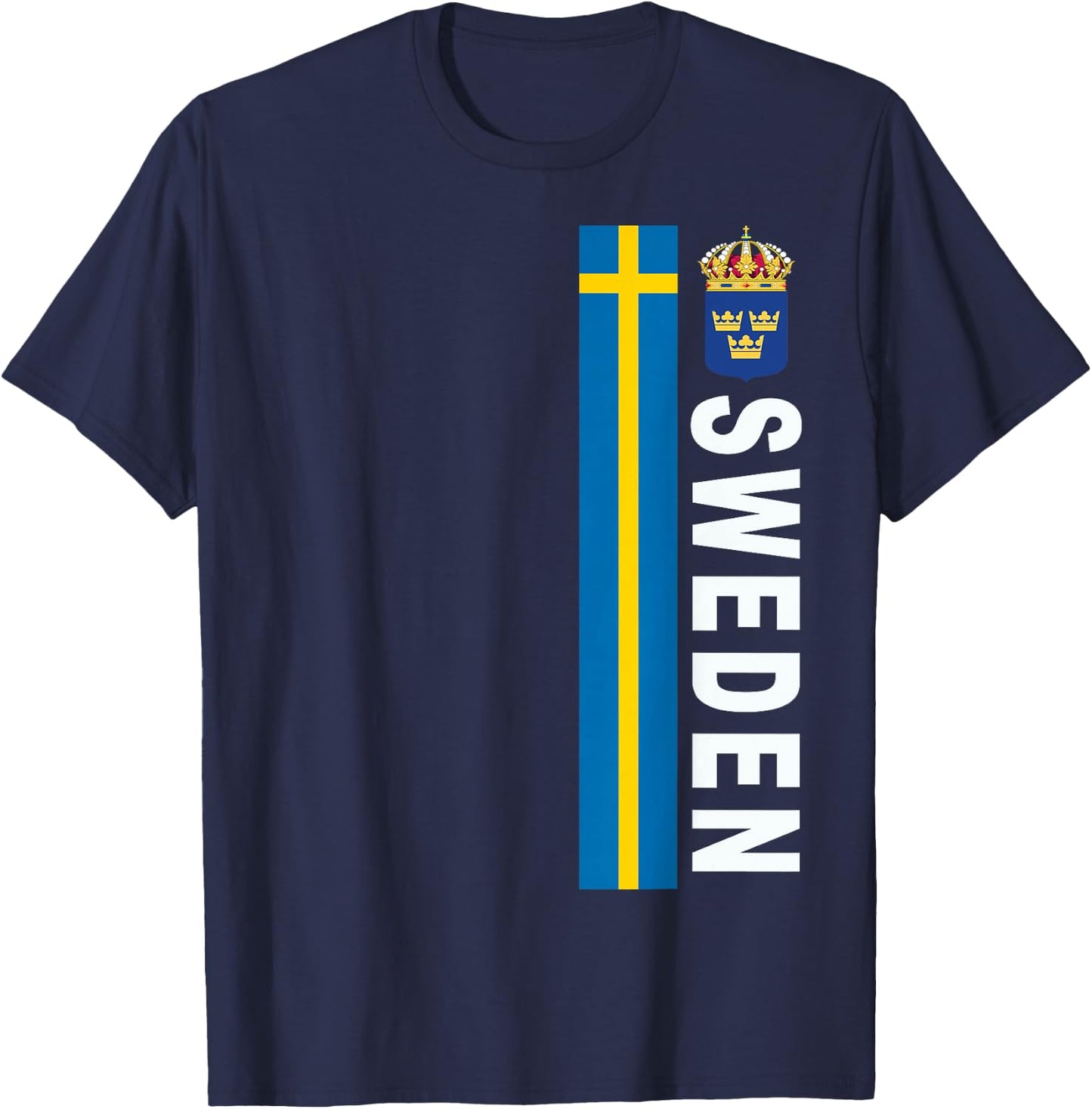 Sweden Soccer-style Swedish Flag Design T-Shirt - T-Shirt | Navy