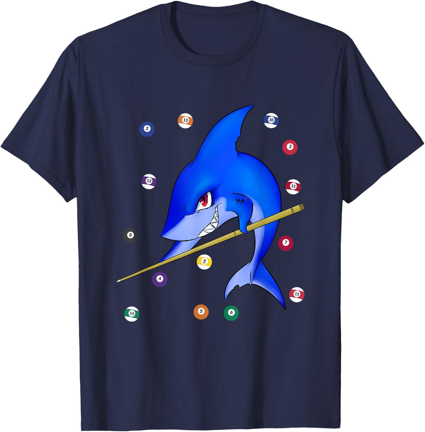 Funny Billiards pool shark male T-Shirt - T-Shirt | Navy