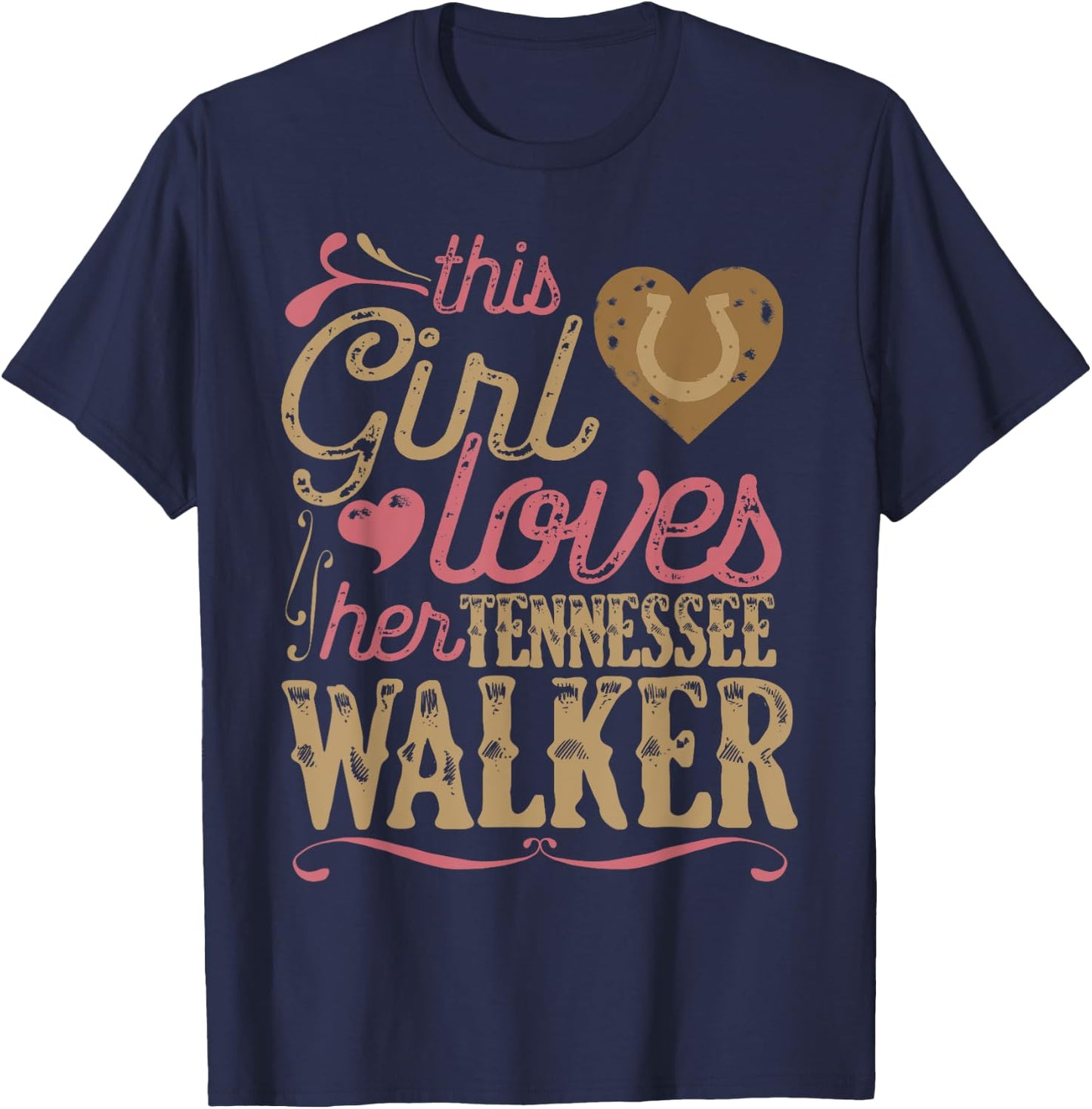 Tennessee Walker Horse Shirt Gift Walking T-Shirt - T-Shirt | Navy