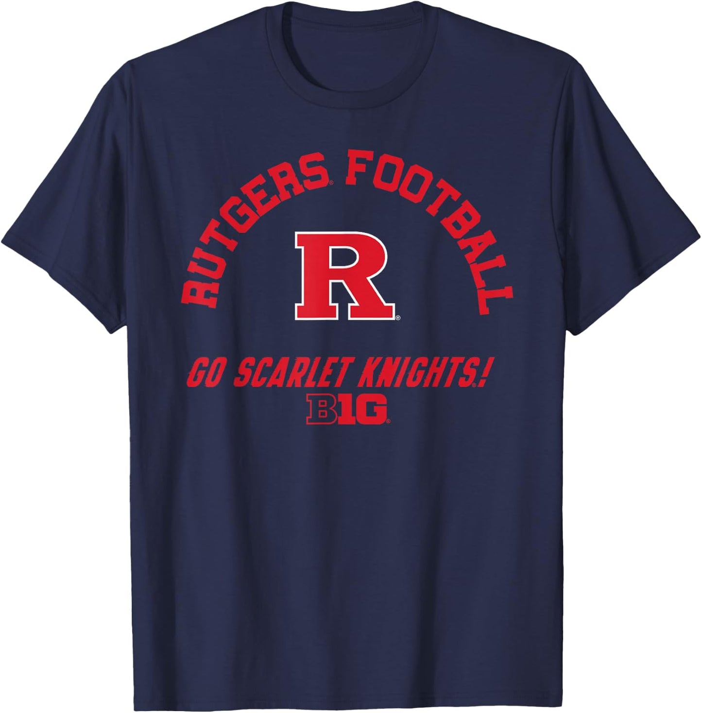 Rutgers Scarlet Knights Big 10 Football Black T-Shirt - T-Shirt | Navy
