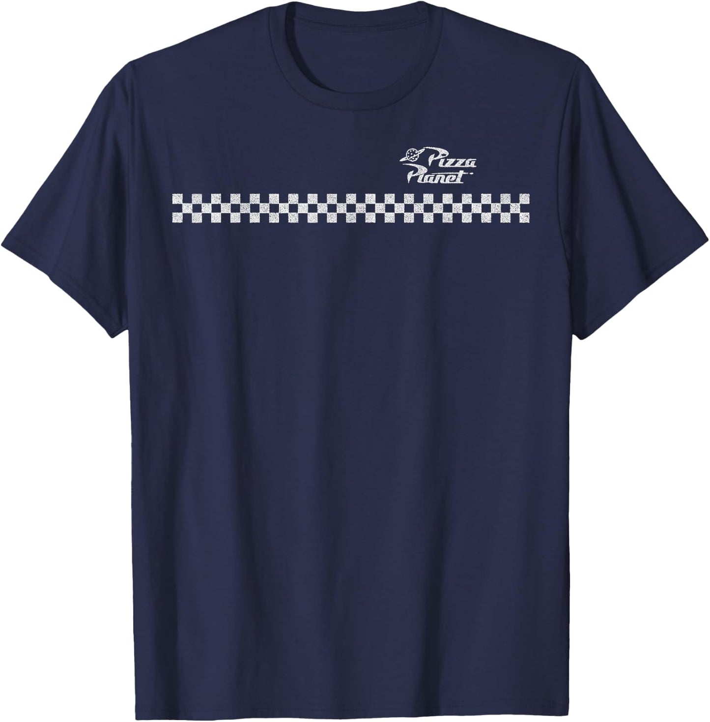 Disney Pixar Toy Story Checkered Pizza Planet Logo T-Shirt - T-Shirt | Navy