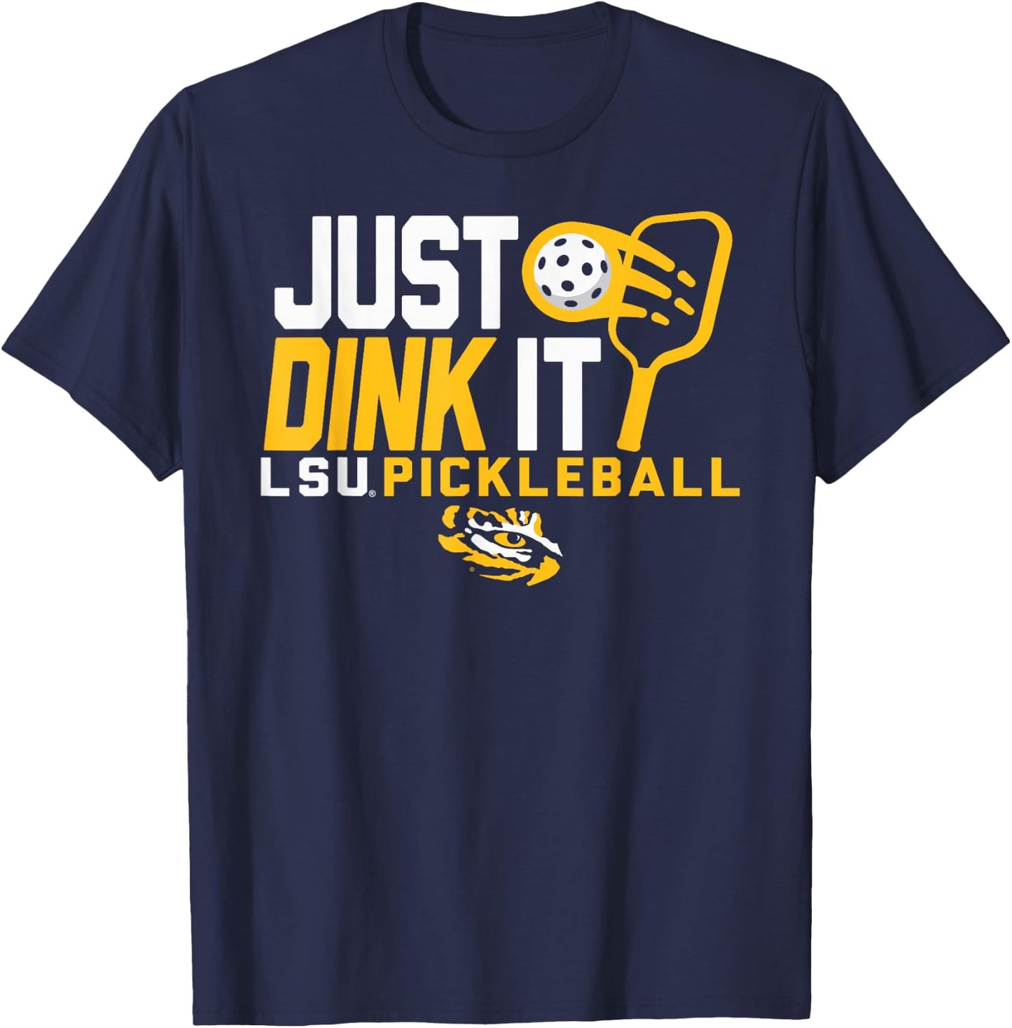 LSU Tigers Pickleball Dink Purple Officially Licensed T-Shirt - T-Shirt | Navy