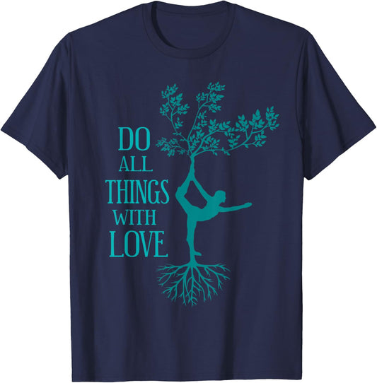 Yoga Love - Dancer Tree Pose T-Shirt - T-Shirt | Navy